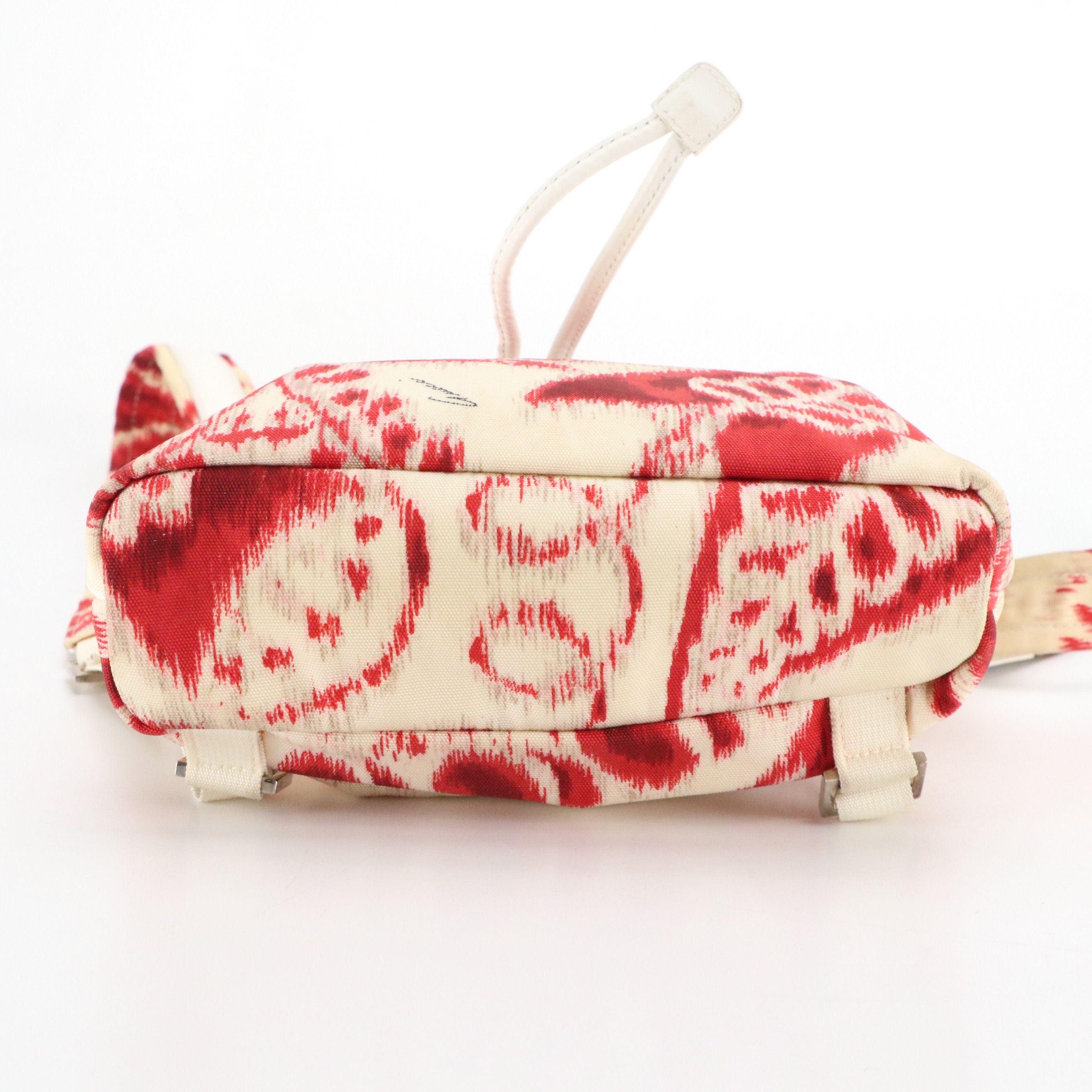 Gucci Small Patterned Nylon Backpack with White Calfskin Trim