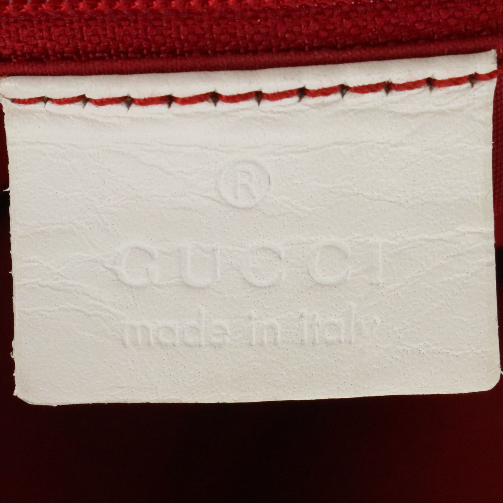 Gucci Small Patterned Nylon Backpack with White Calfskin Trim