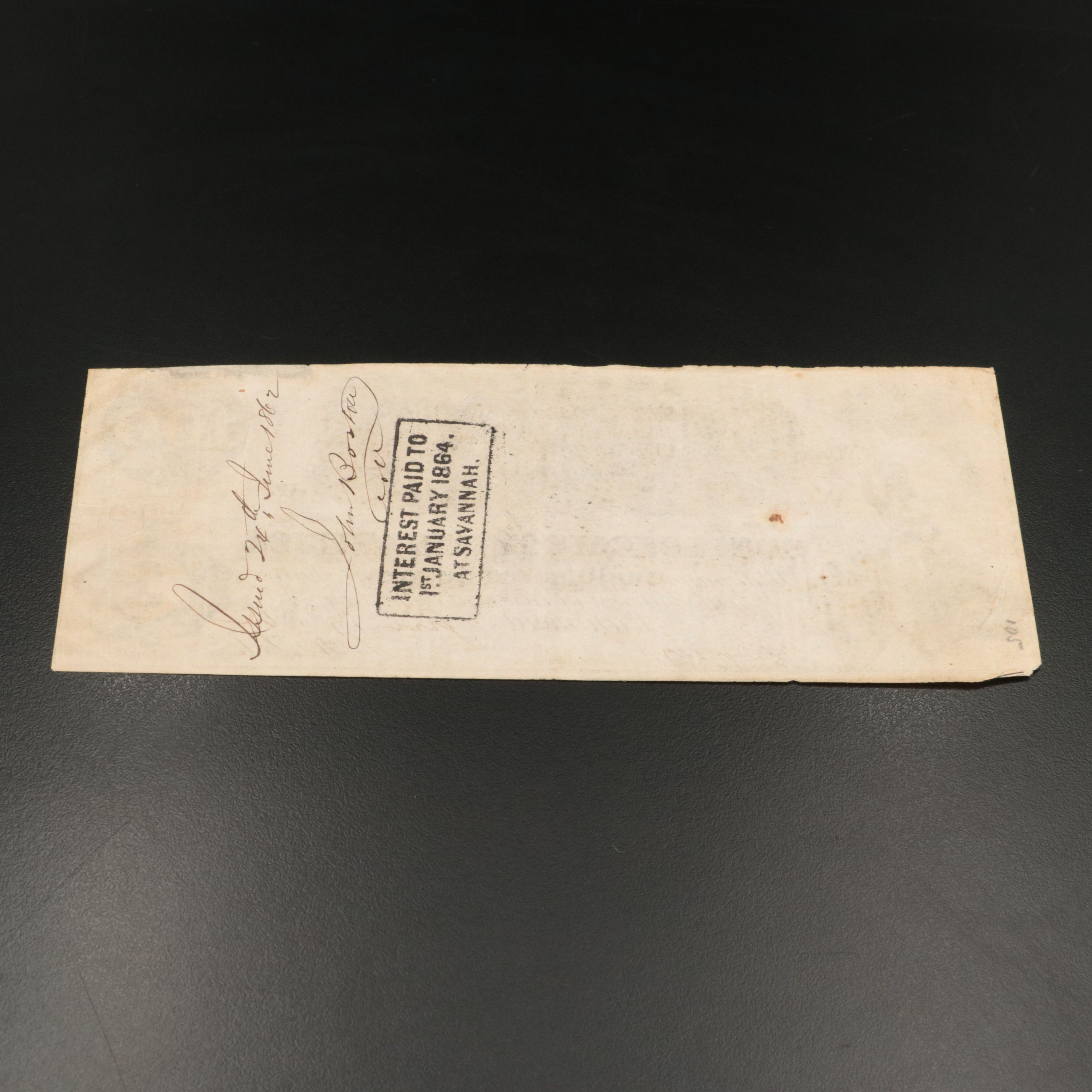 1862 $100 Confederate States of America Obsolete Currency Note