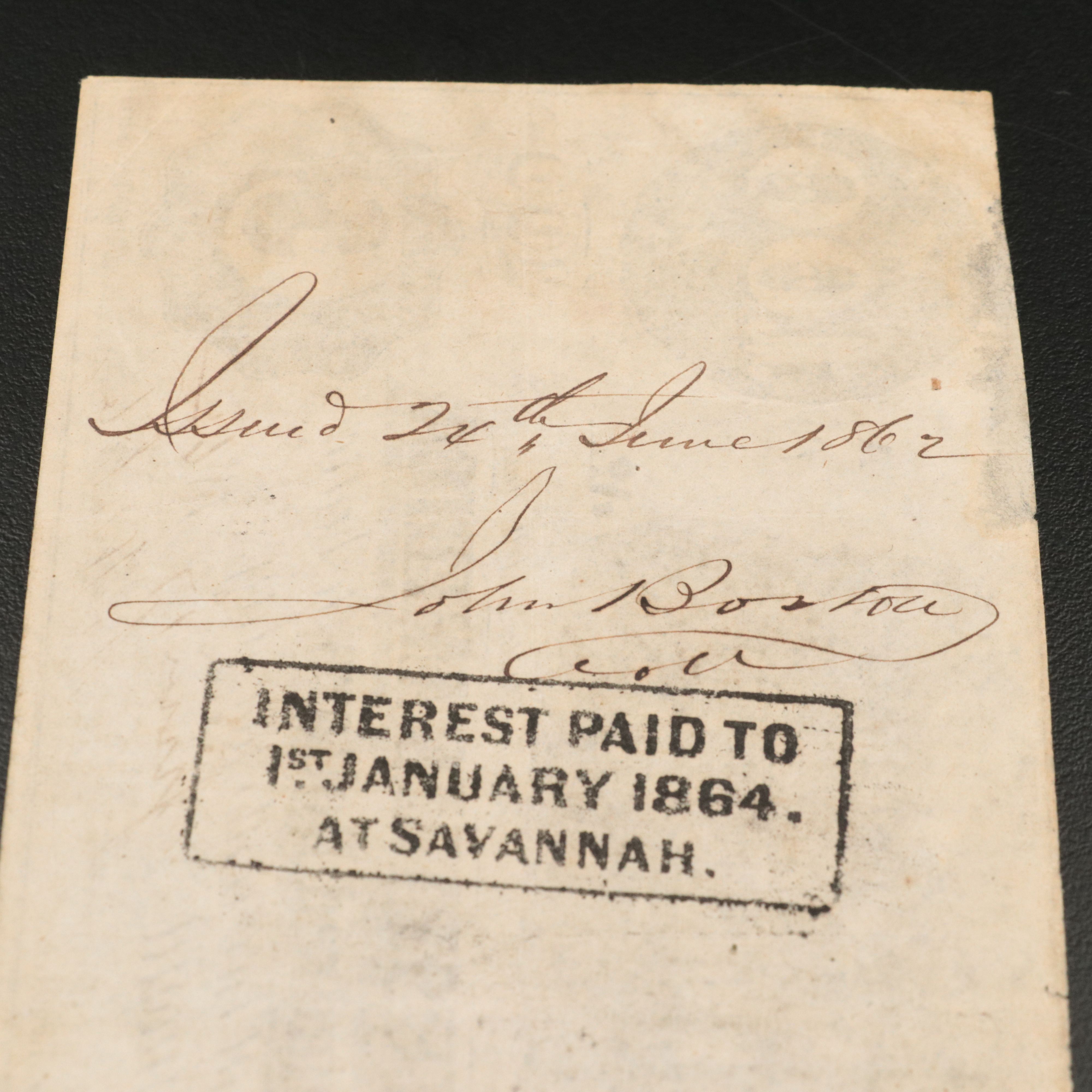 1862 $100 Confederate States of America Obsolete Currency Note