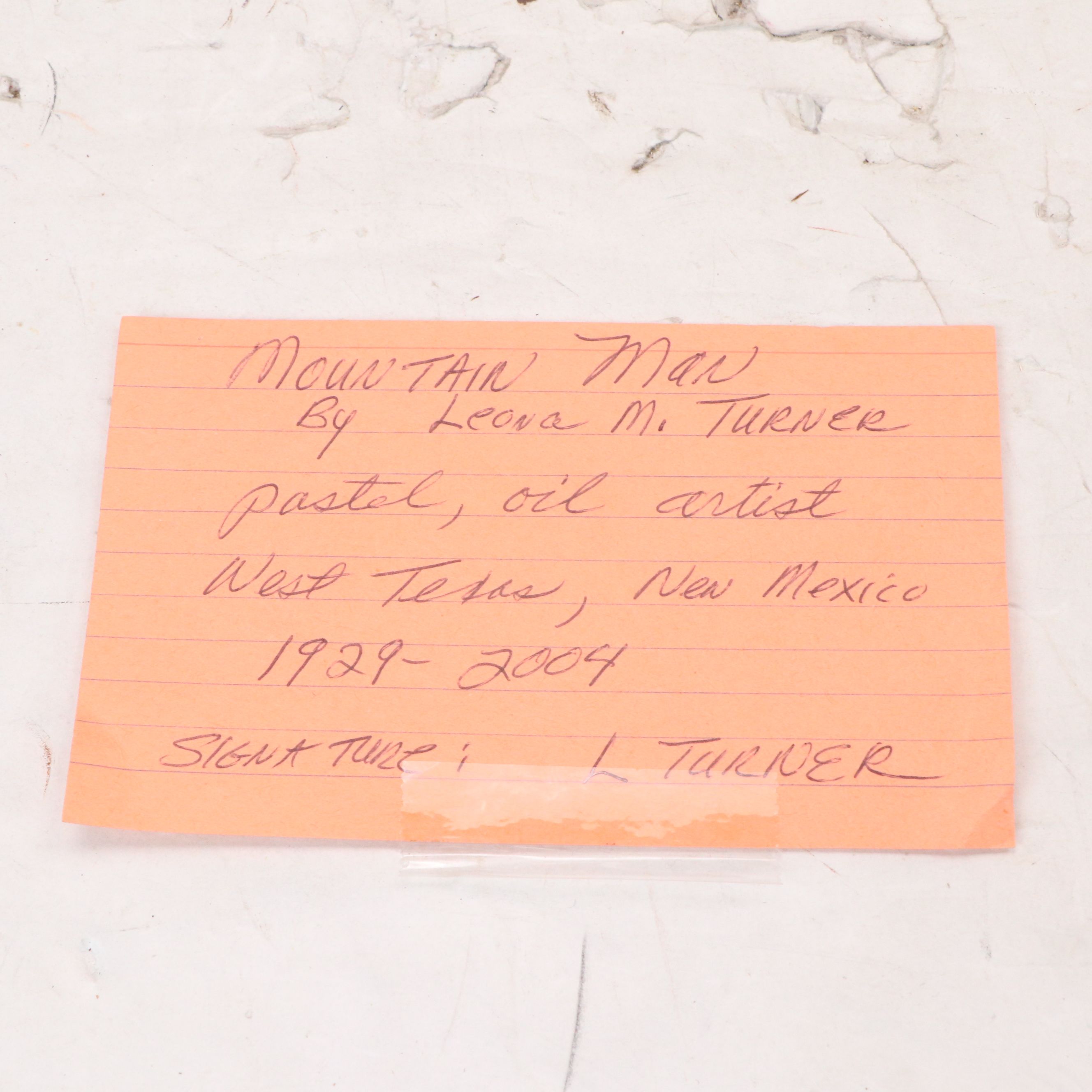 Leona M. Turner Pastel Drawing "Mountain Man"