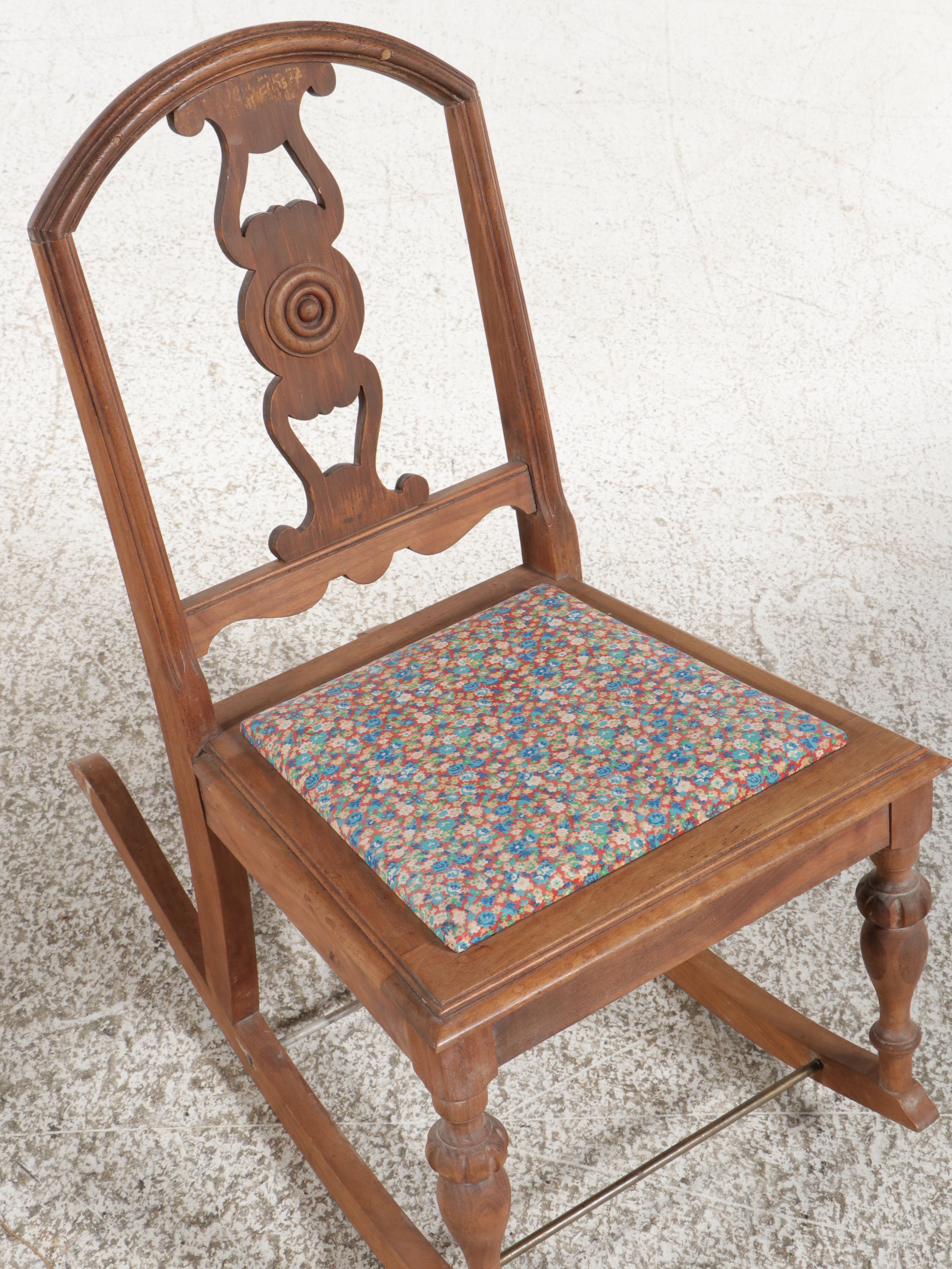 American Victorian Style Child's Slant-Front Desk and Rocking Chair