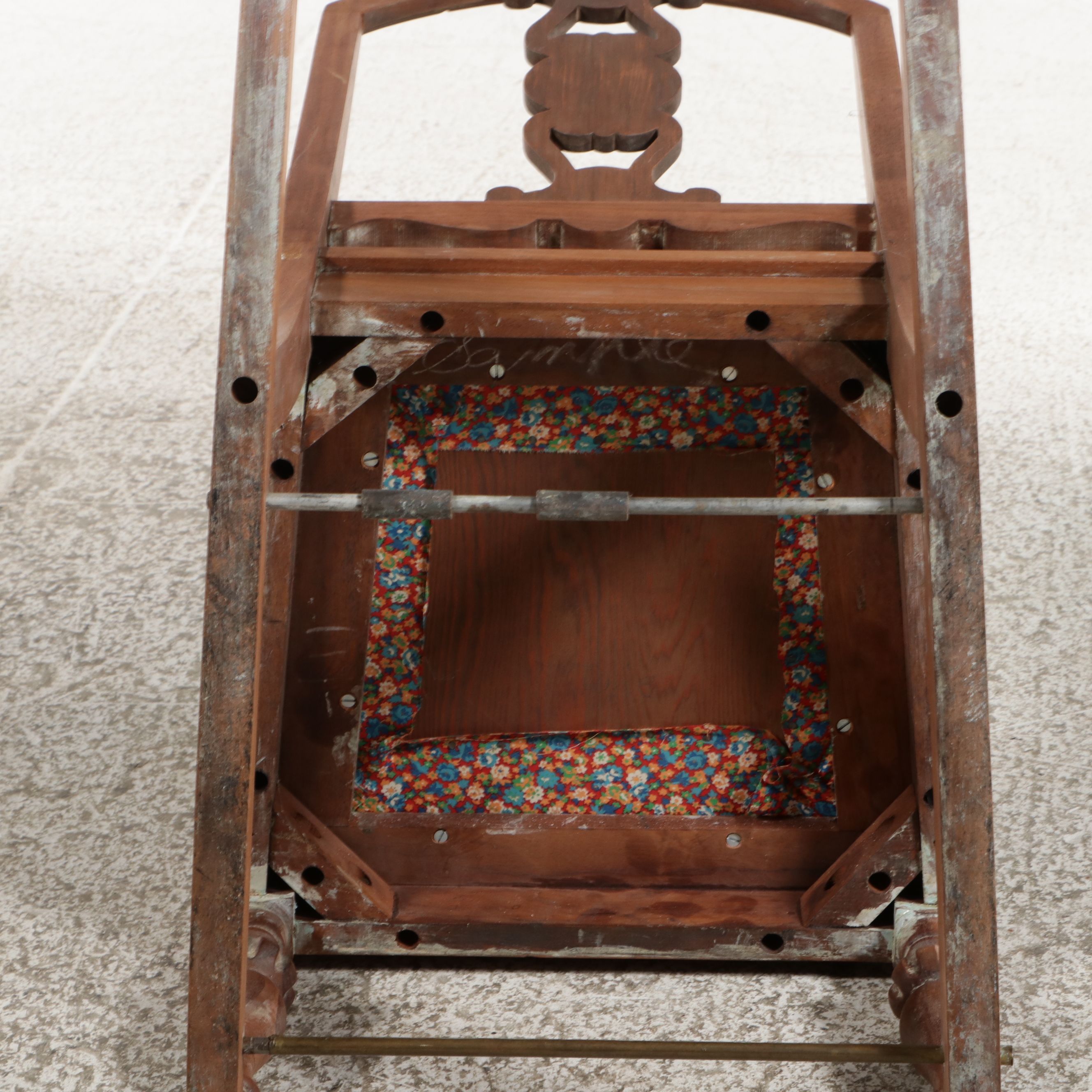 American Victorian Style Child's Slant-Front Desk and Rocking Chair