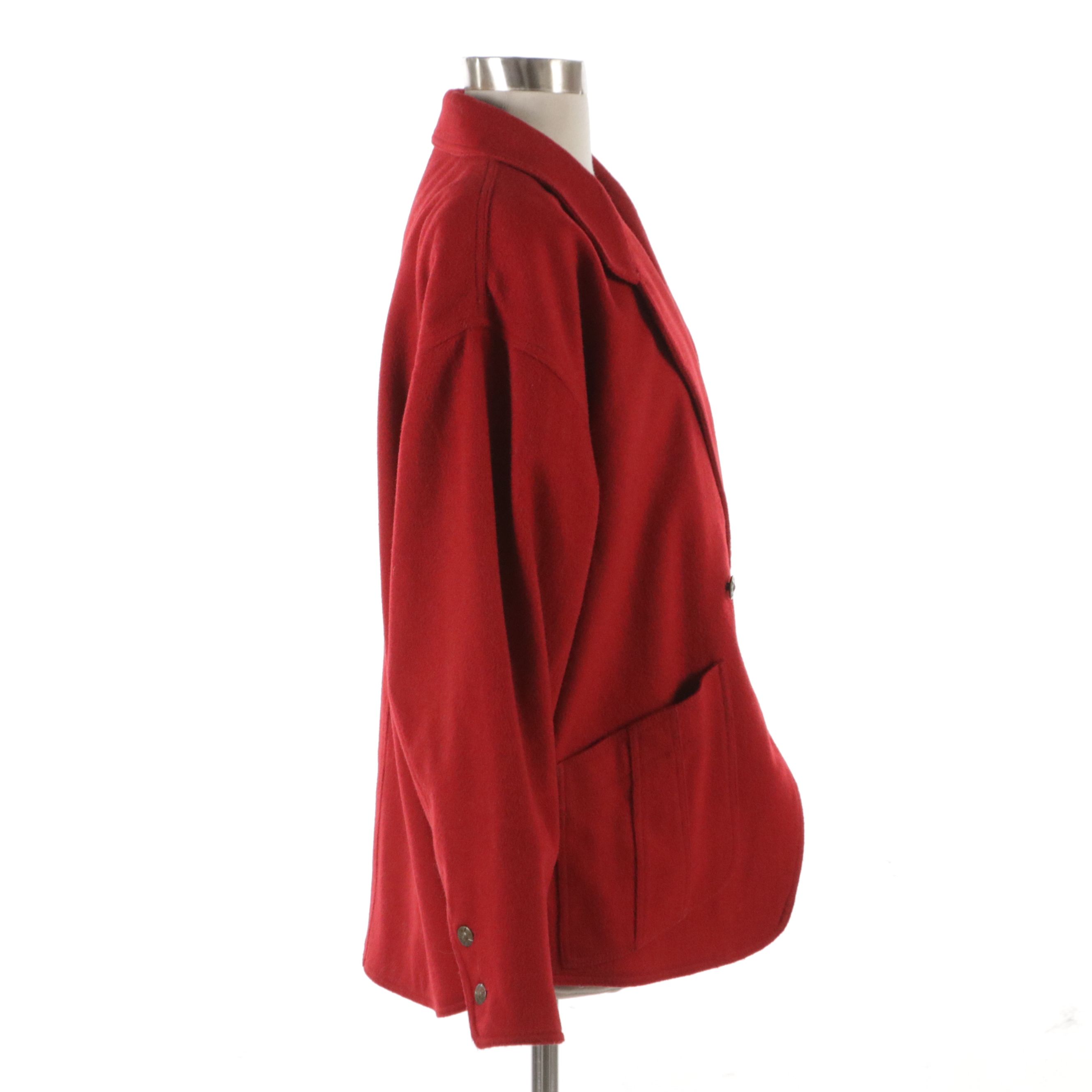 Fendi Red Wool Blend Double-Breasted Coat