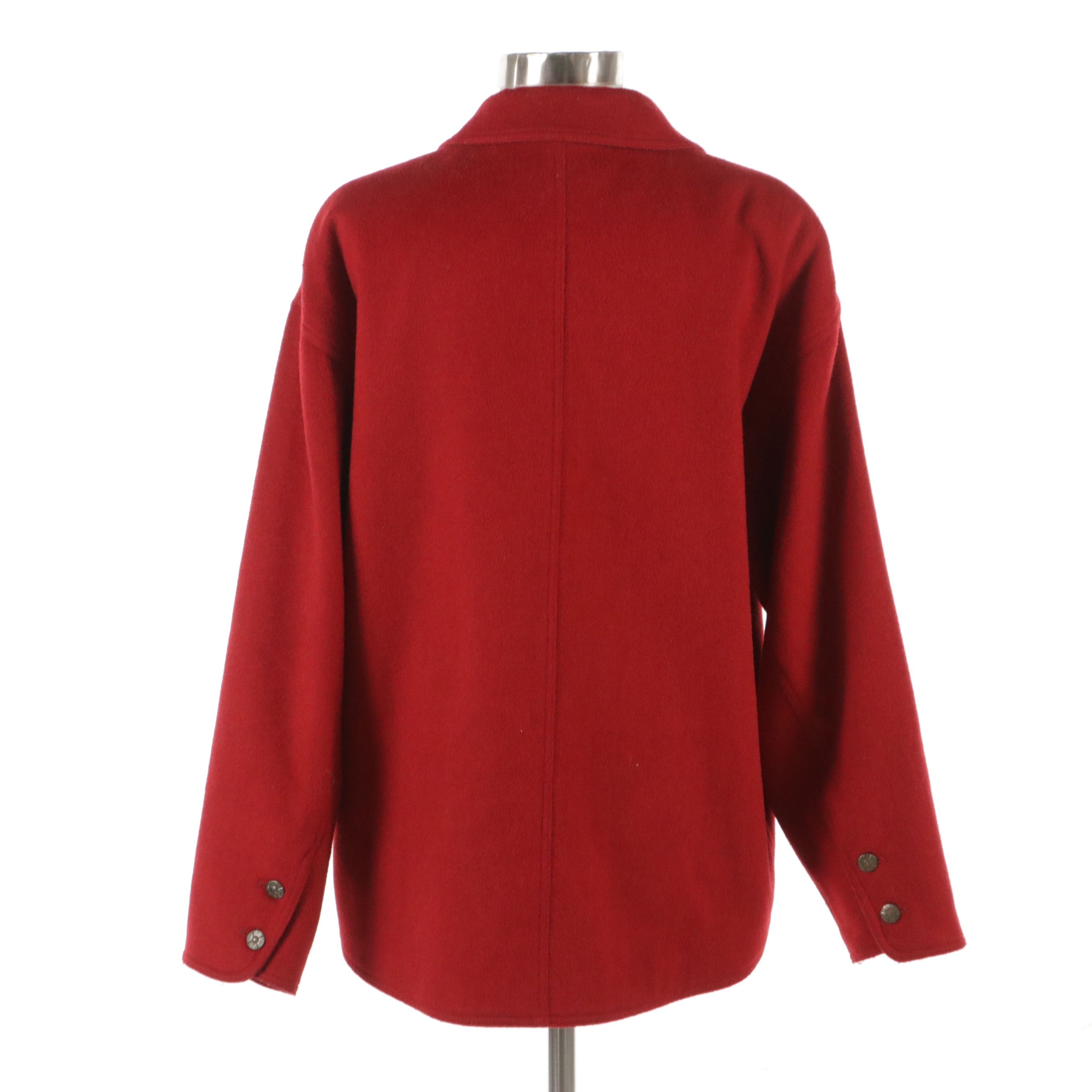 Fendi Red Wool Blend Double-Breasted Coat