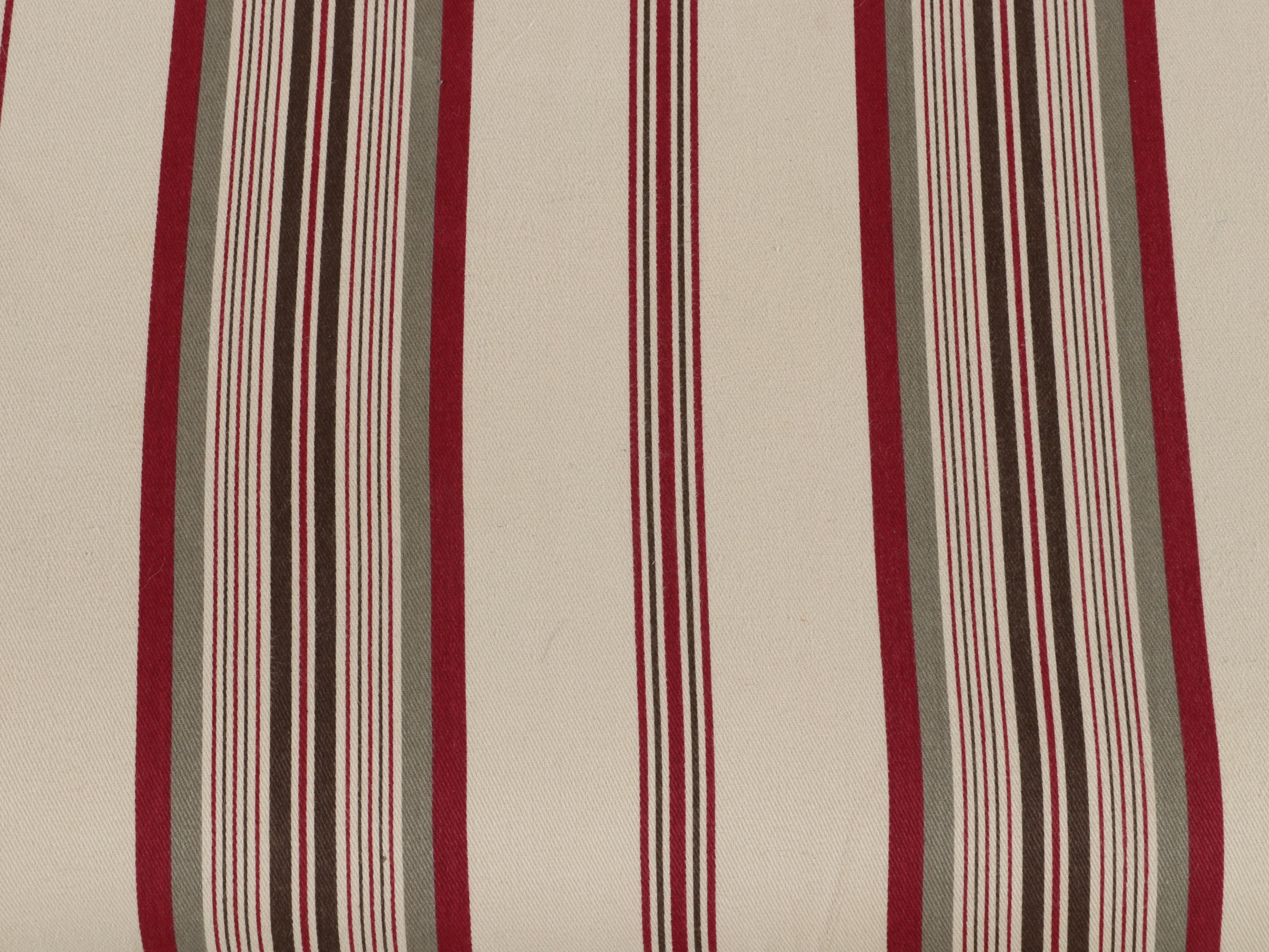 Striped Upholstered Storage Bench, 21st Century