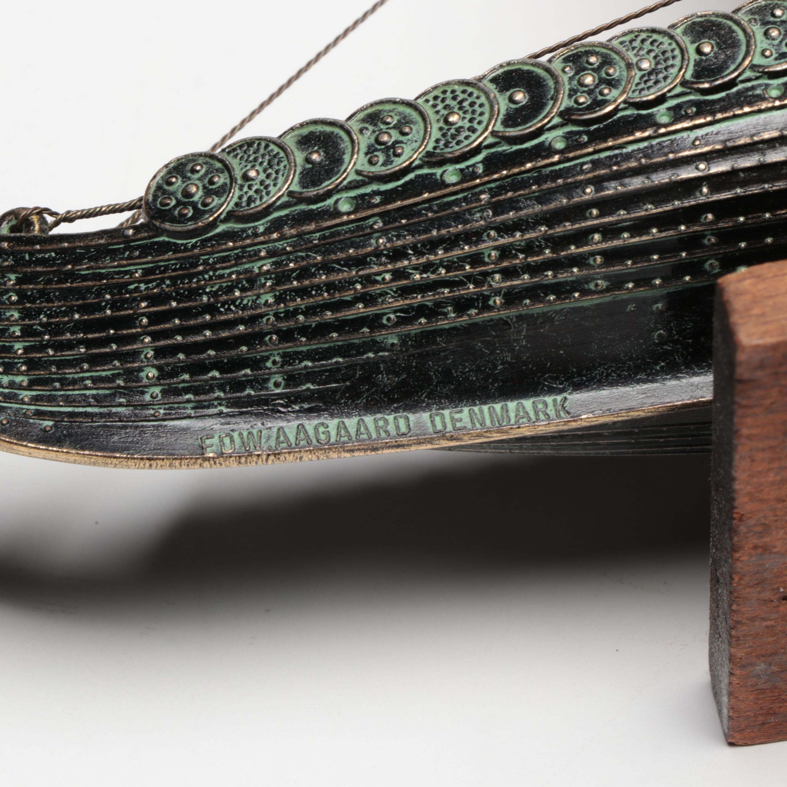 Handcrafted Wood Schooner Sailboat and Metal Viking Boats