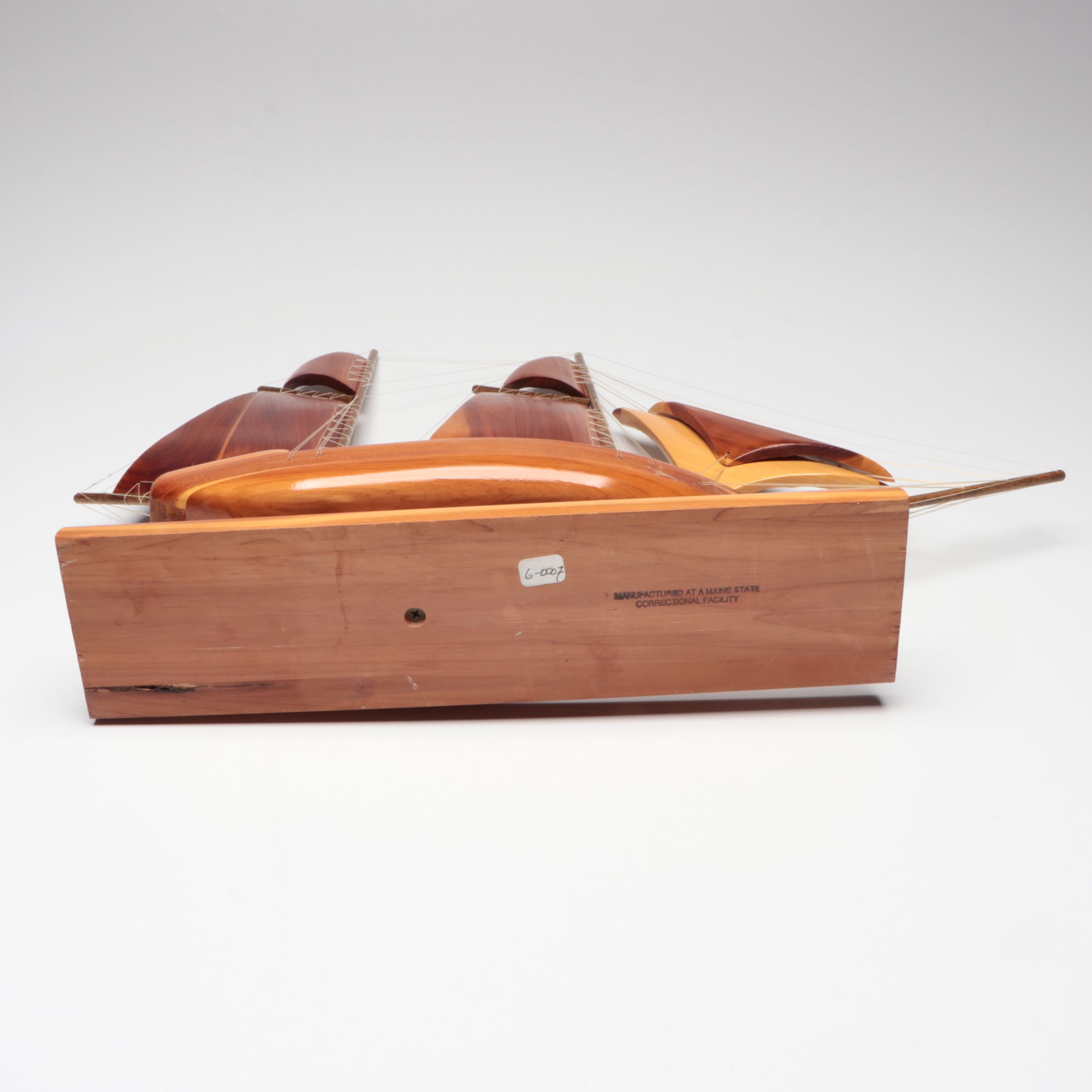 Handcrafted Wood Schooner Sailboat and Metal Viking Boats