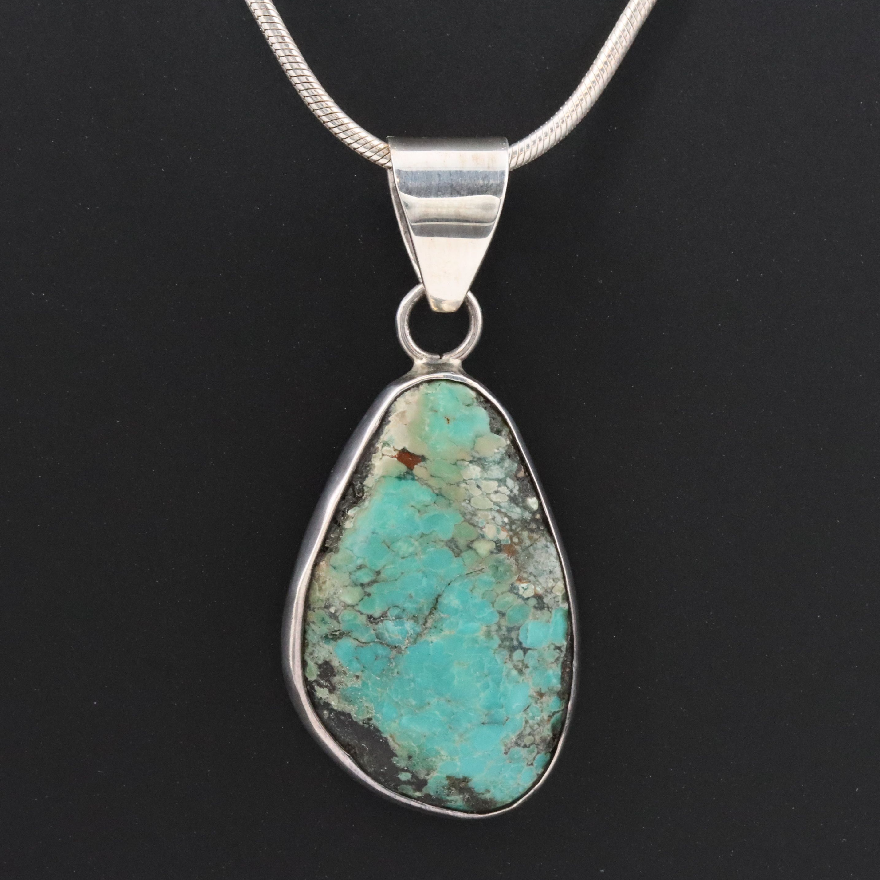 Sterling Turquoise Pendant Necklace