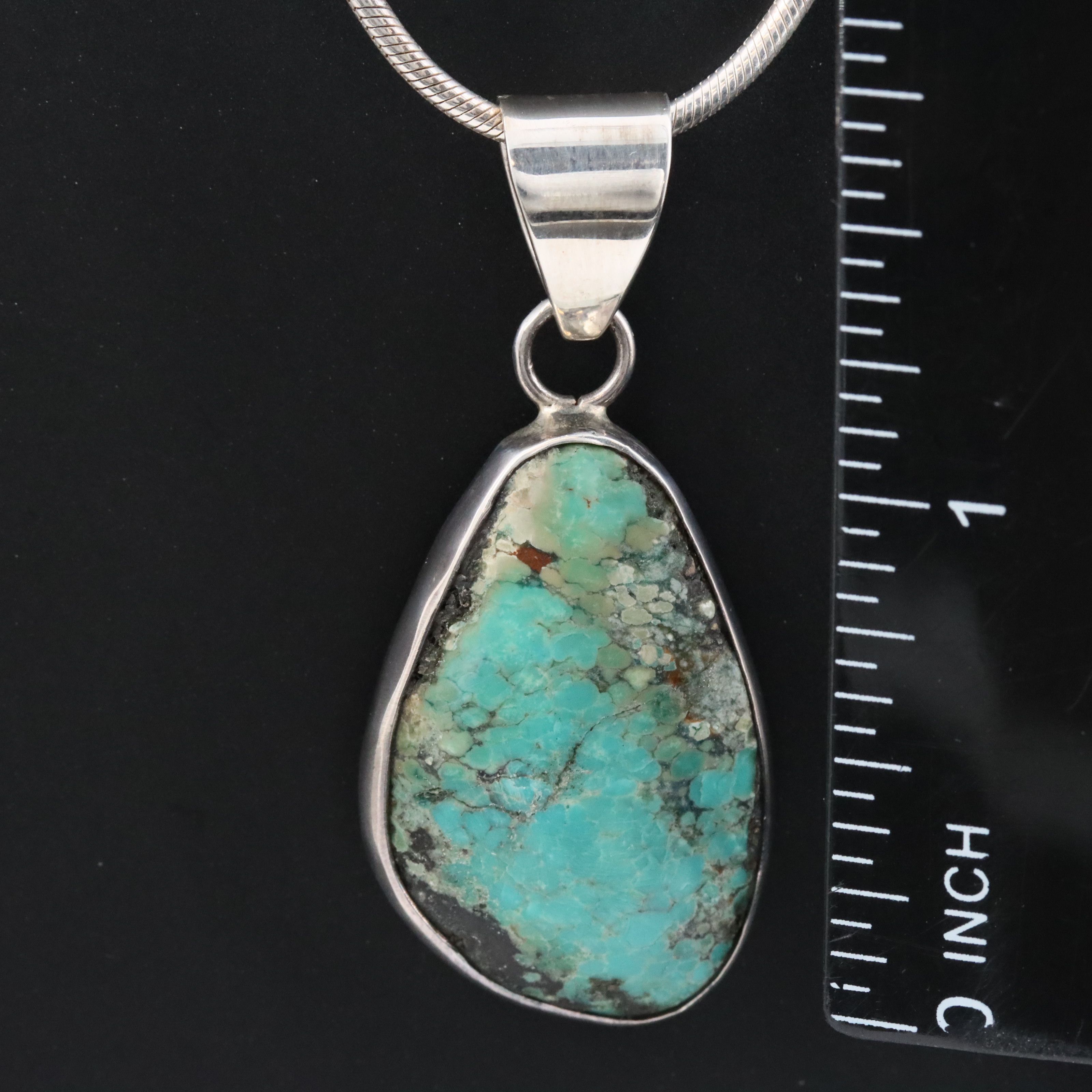 Sterling Turquoise Pendant Necklace