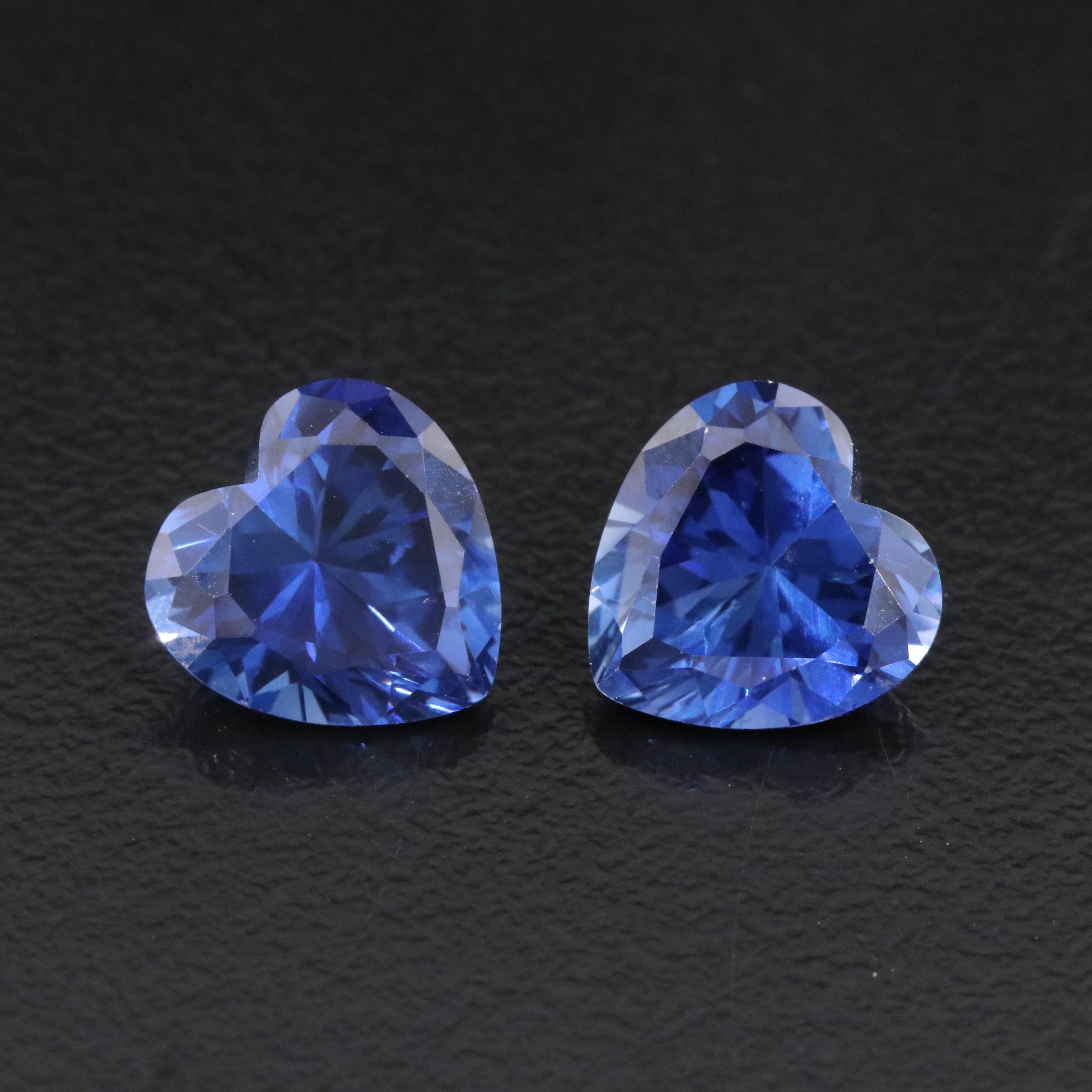 Loose 9.29 CTW Lab Grown Sappphire Pair