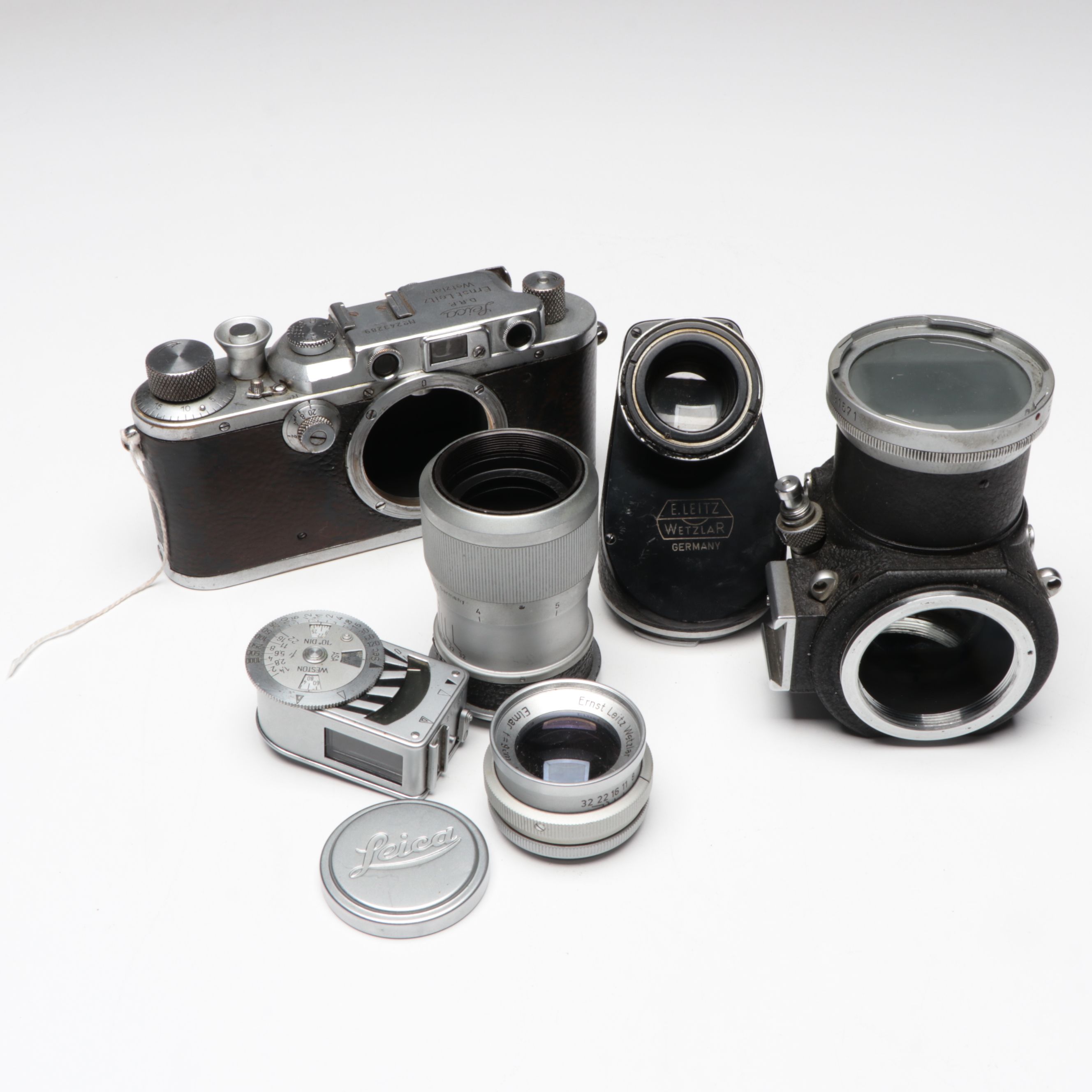 Pre WWII Leica Model IIIa with Visoflex 1 and Metraphot, Ca. 1937-1938