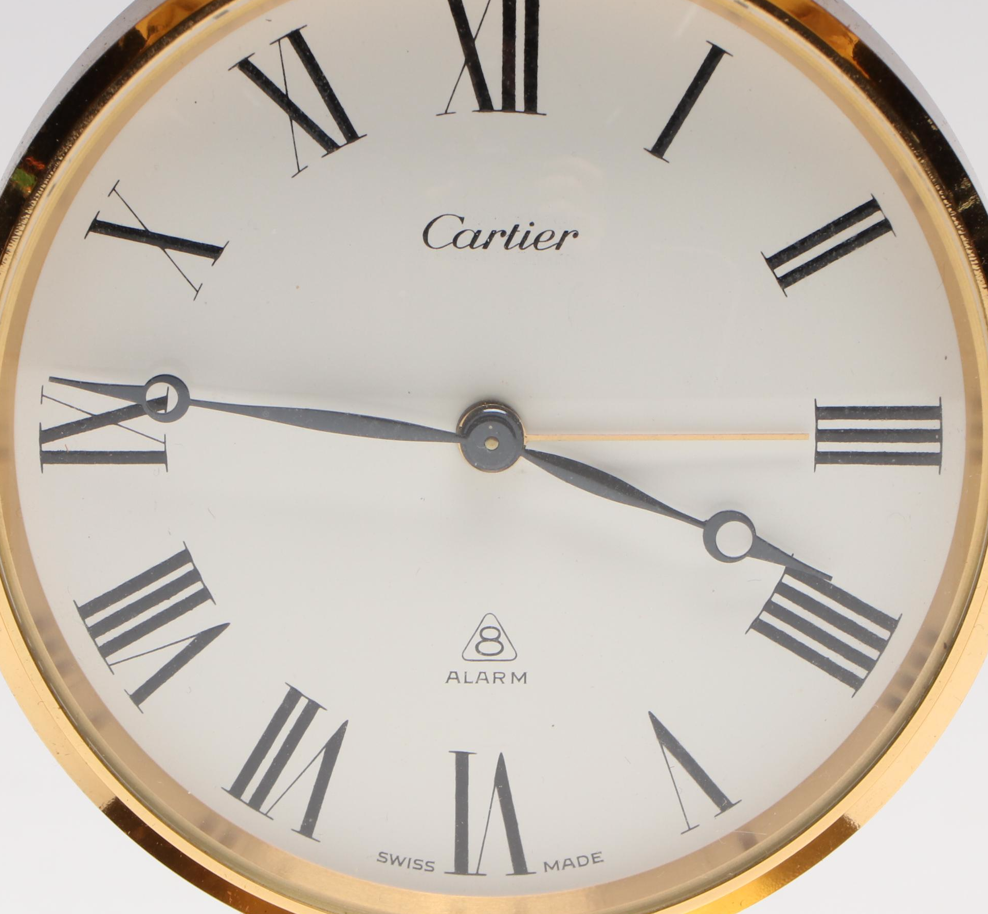 Cartier Neoclassical Style Brass Alarm Clock