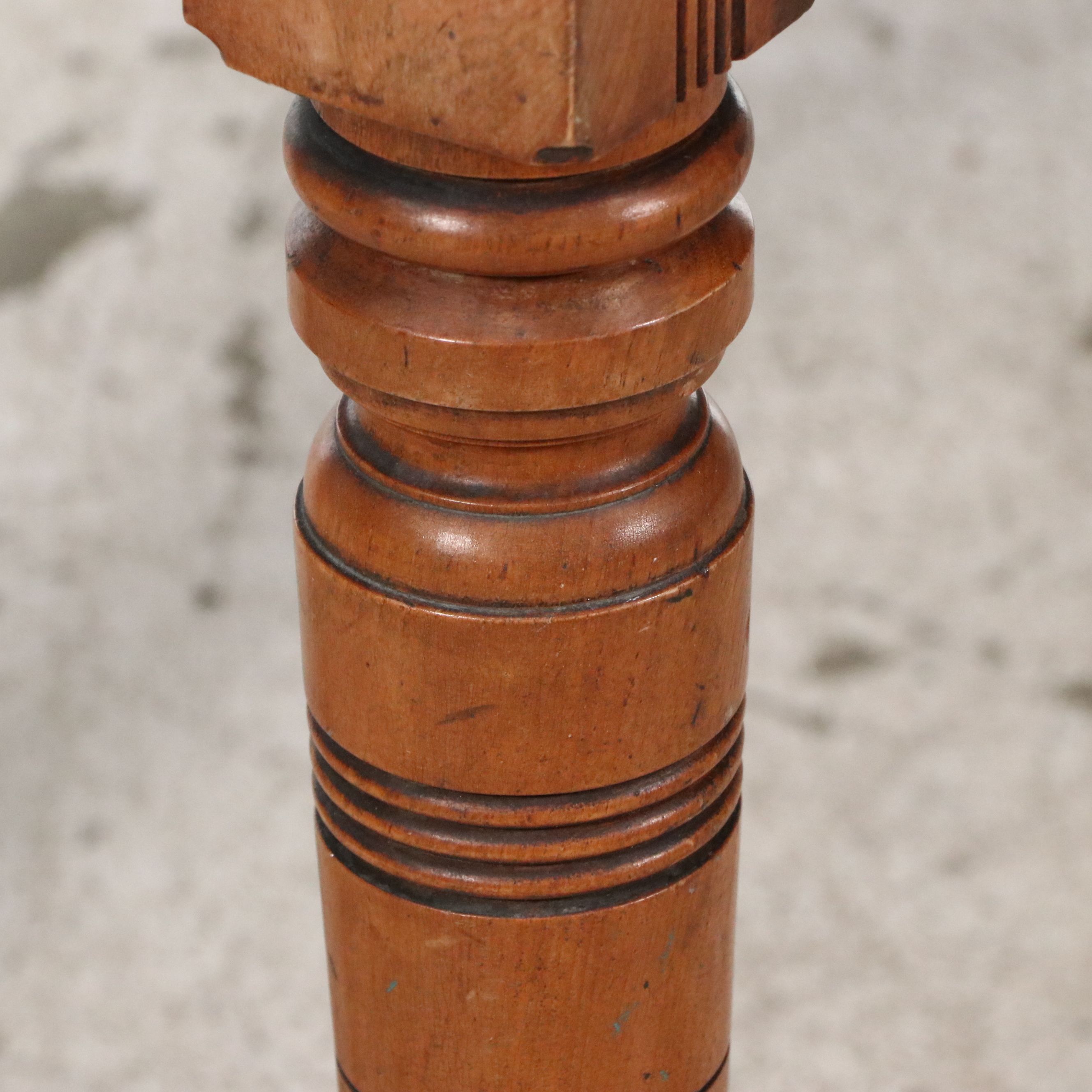 Victorian Mahogany Two-Drawer Library Table with Ring-Turned Legs