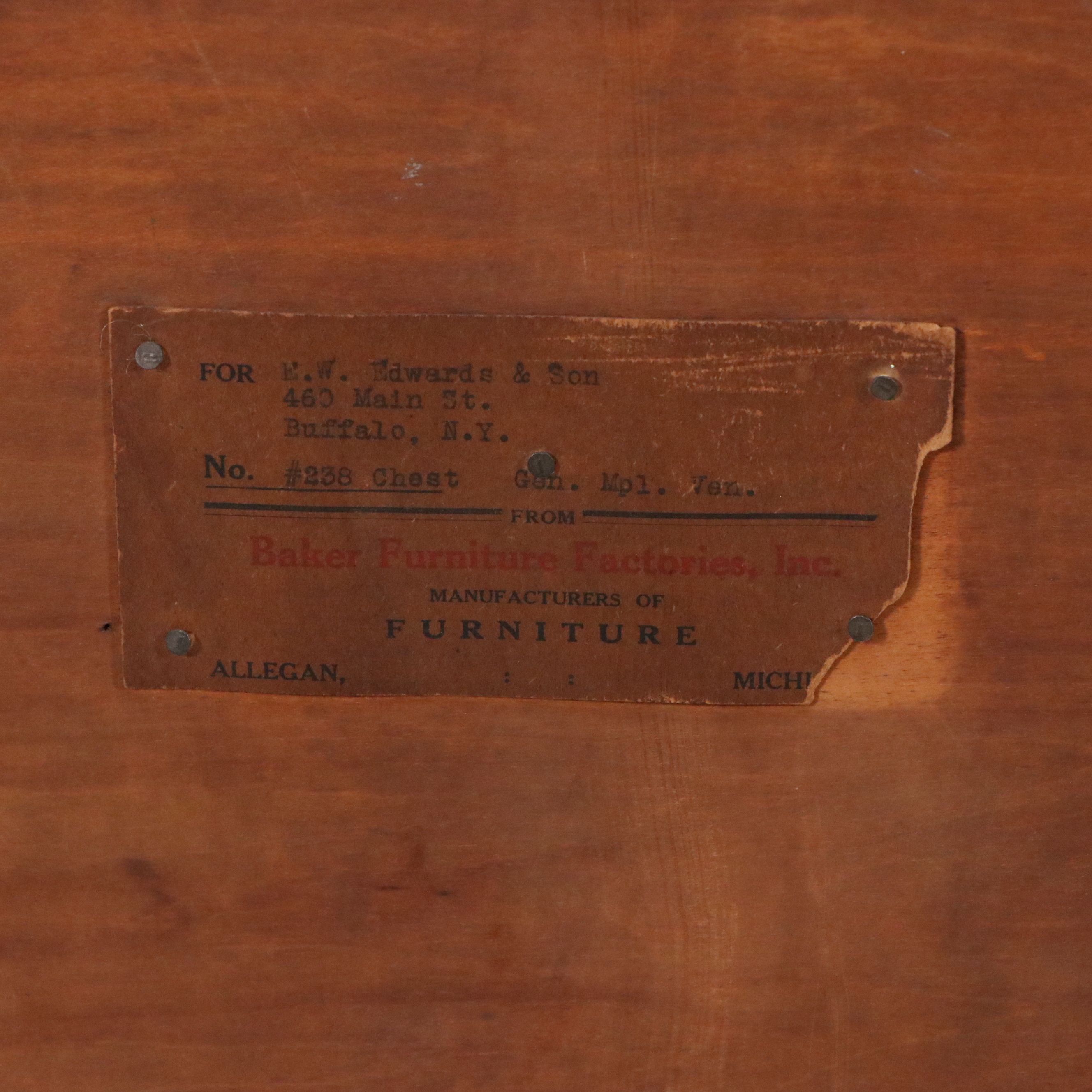 Baker Furniture Four-Drawer Maple Chest, Early 20th Century