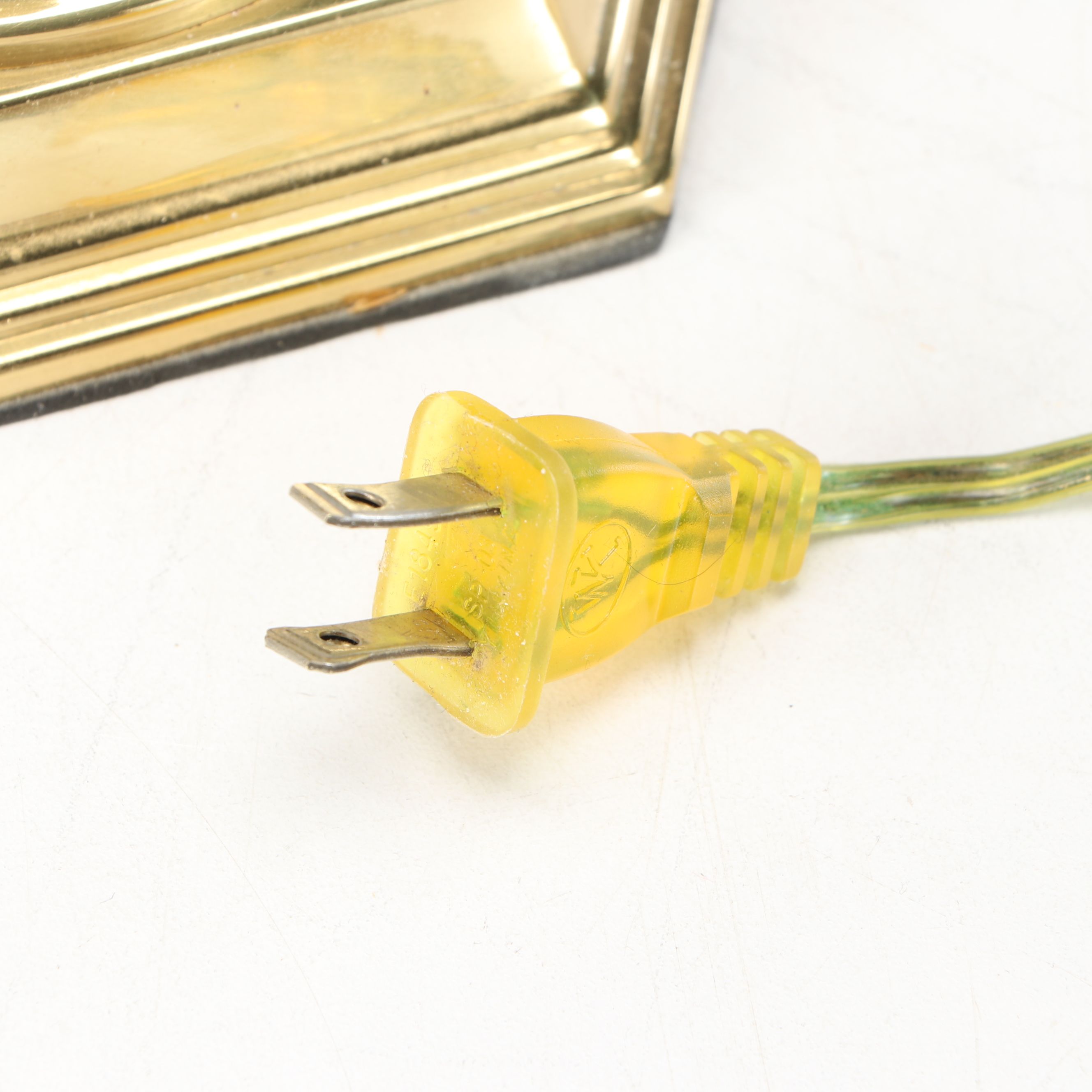 Neoclassical Brass Candlestick Table Lamp with Silk Shade