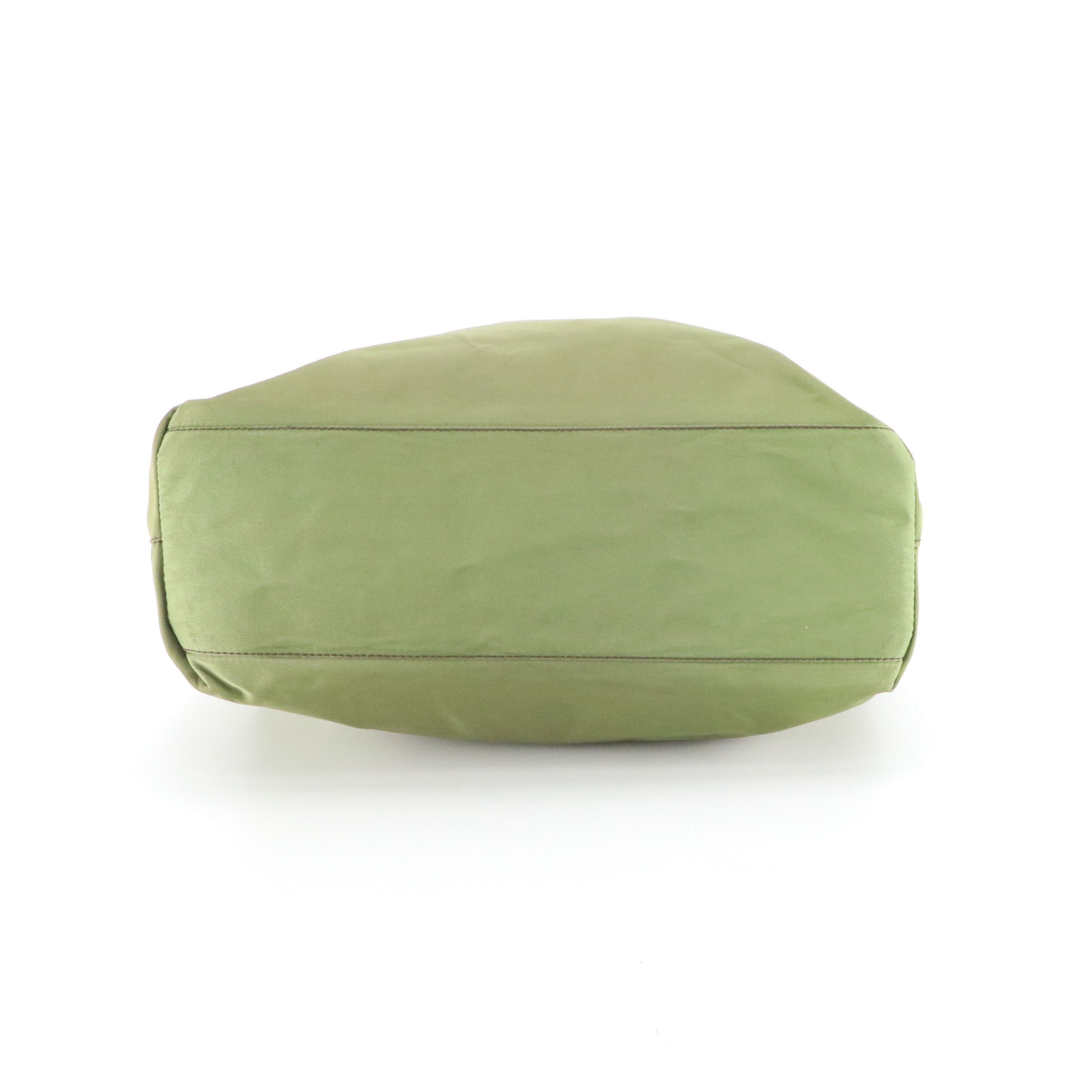 Prada Zippered Shoulder Tote Bag in Olive Green Tessuto Nylon