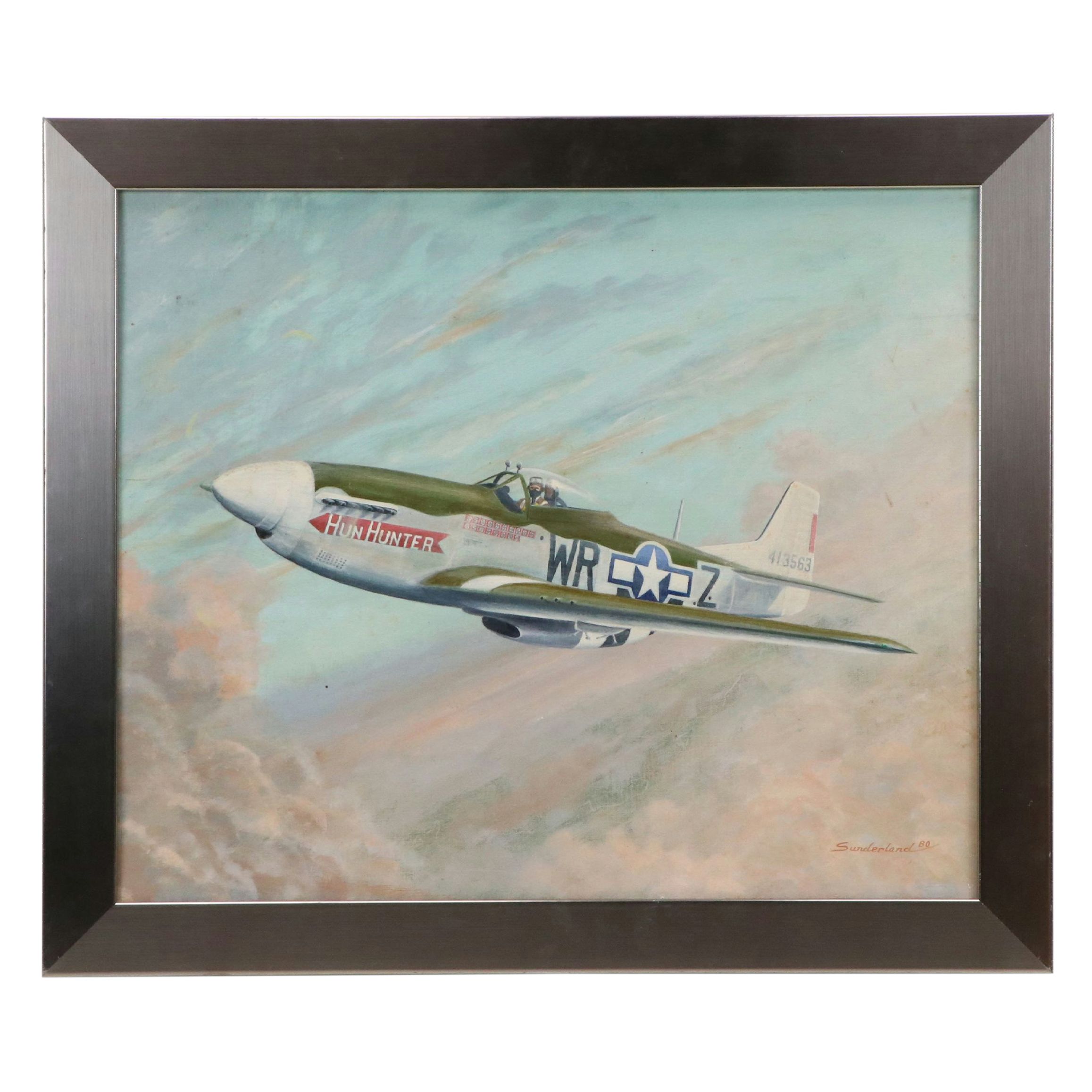 John Sunderland Acrylic Painting "The Hun Hunter from Texas," 1980