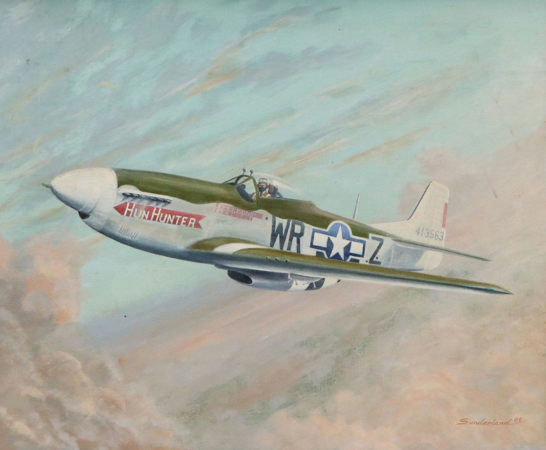 John Sunderland Acrylic Painting "The Hun Hunter from Texas," 1980