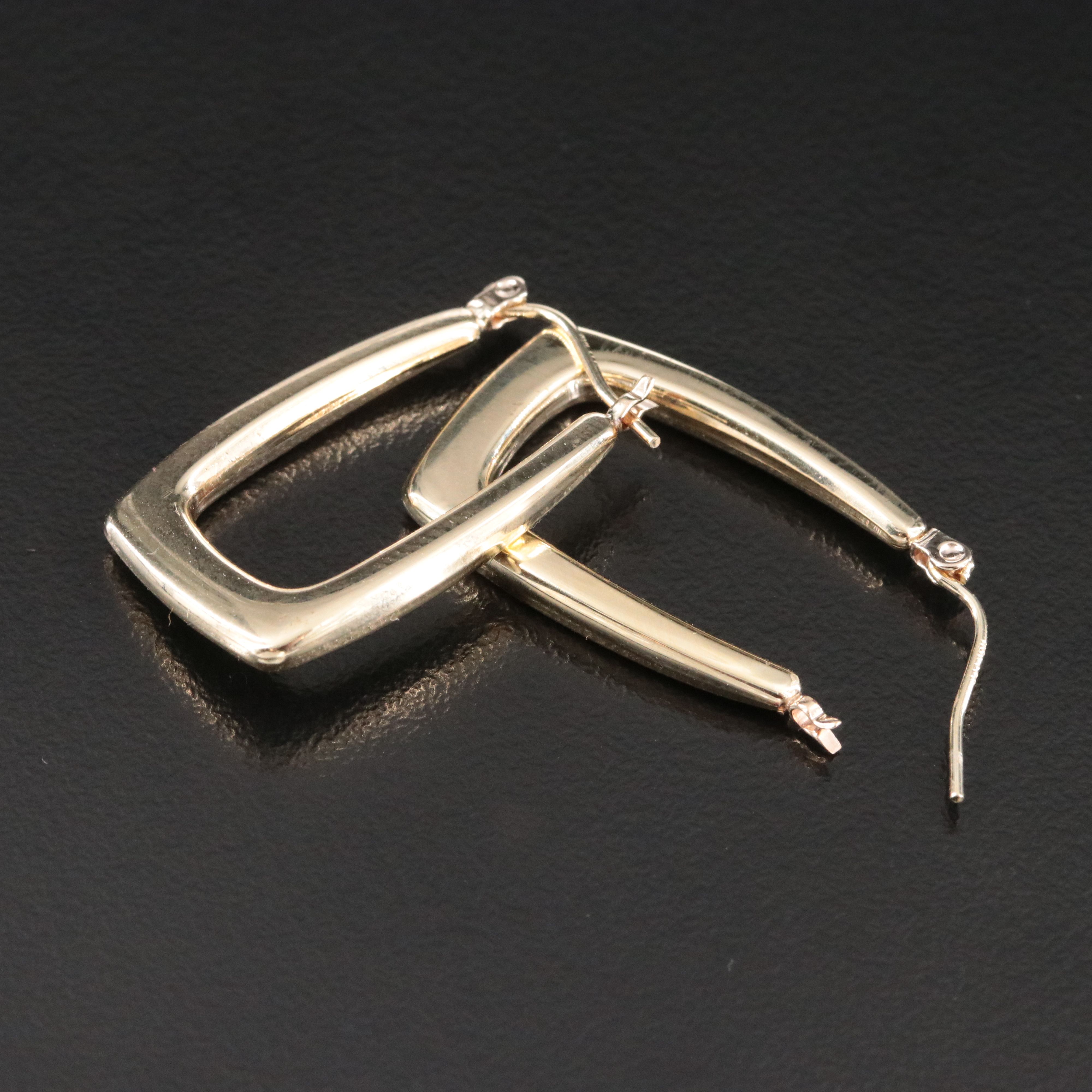10K Square Hoop Earrings