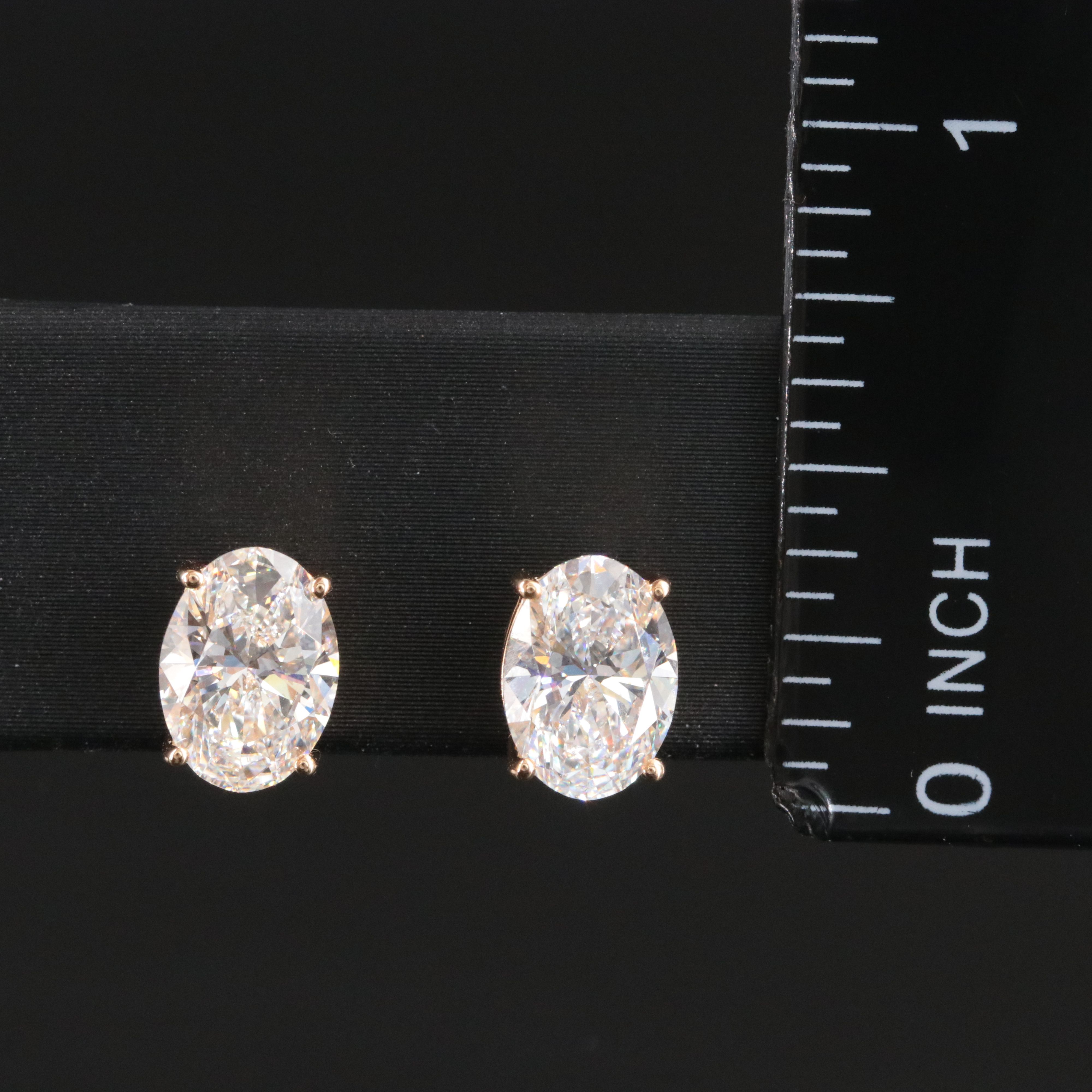 18K 3.10 CTW Lab Grown Diamond Solitaire Earrings with IGI Reports