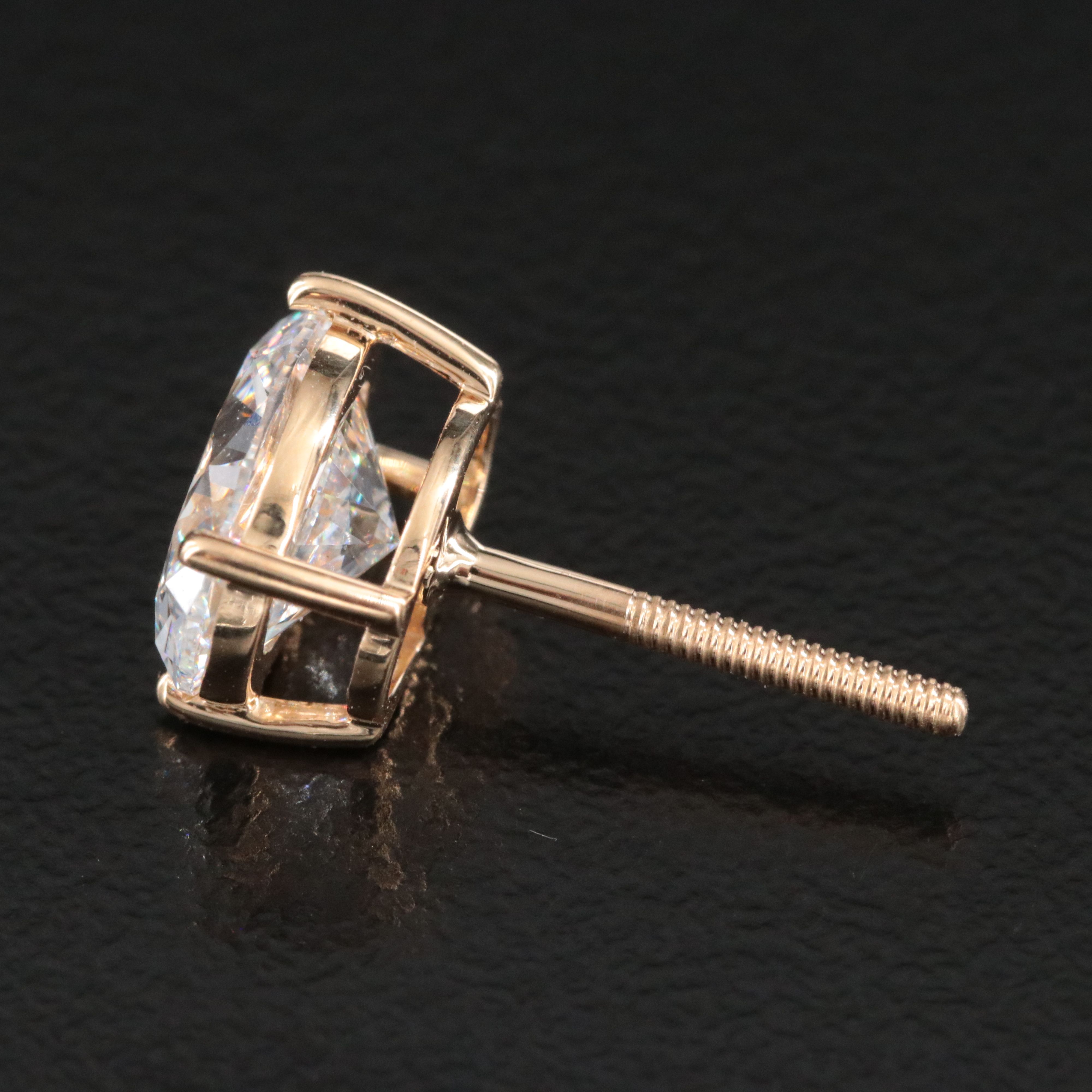 18K 3.10 CTW Lab Grown Diamond Solitaire Earrings with IGI Reports