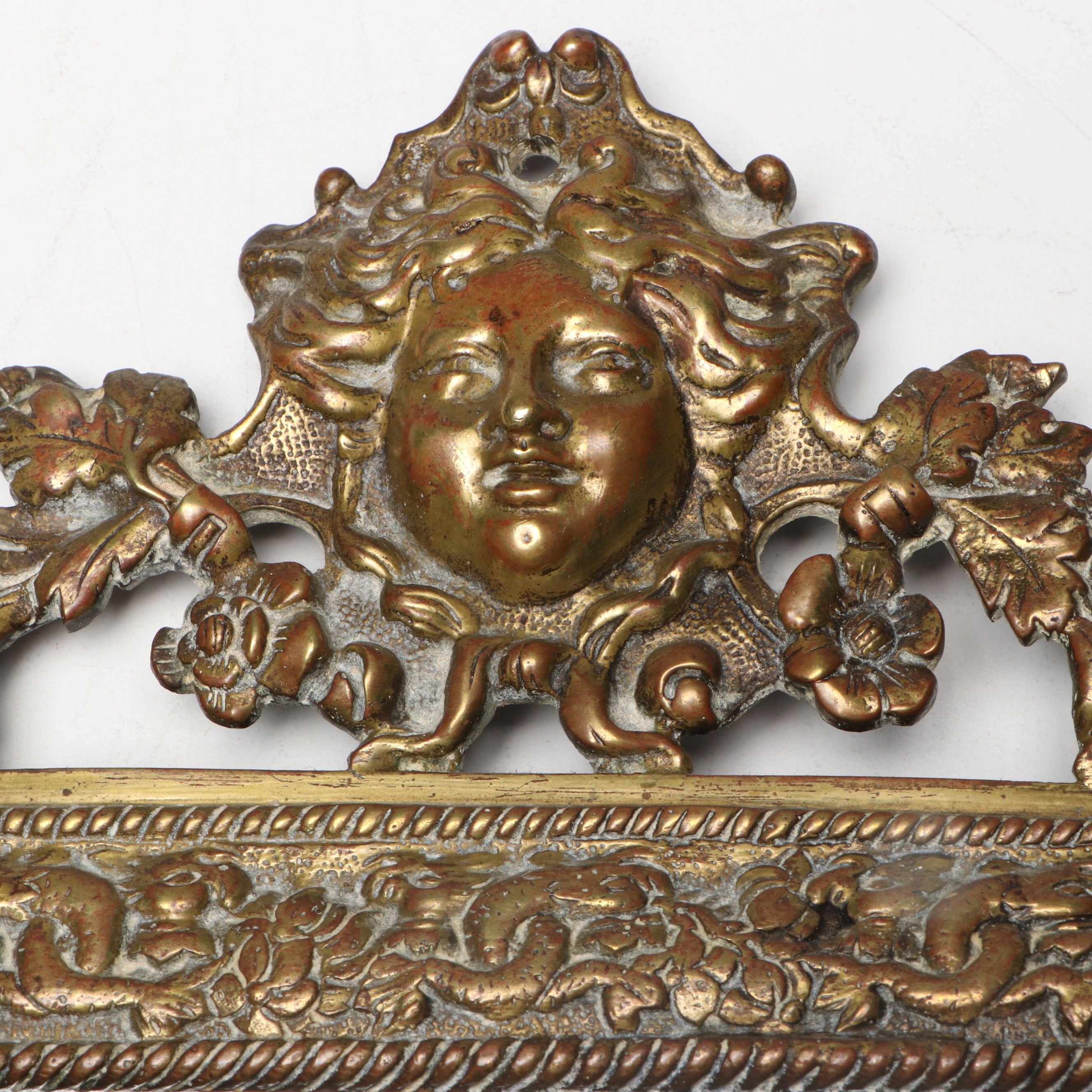Pair of Baroque Revival Gilt Bronze Mirrored Wall Sconces