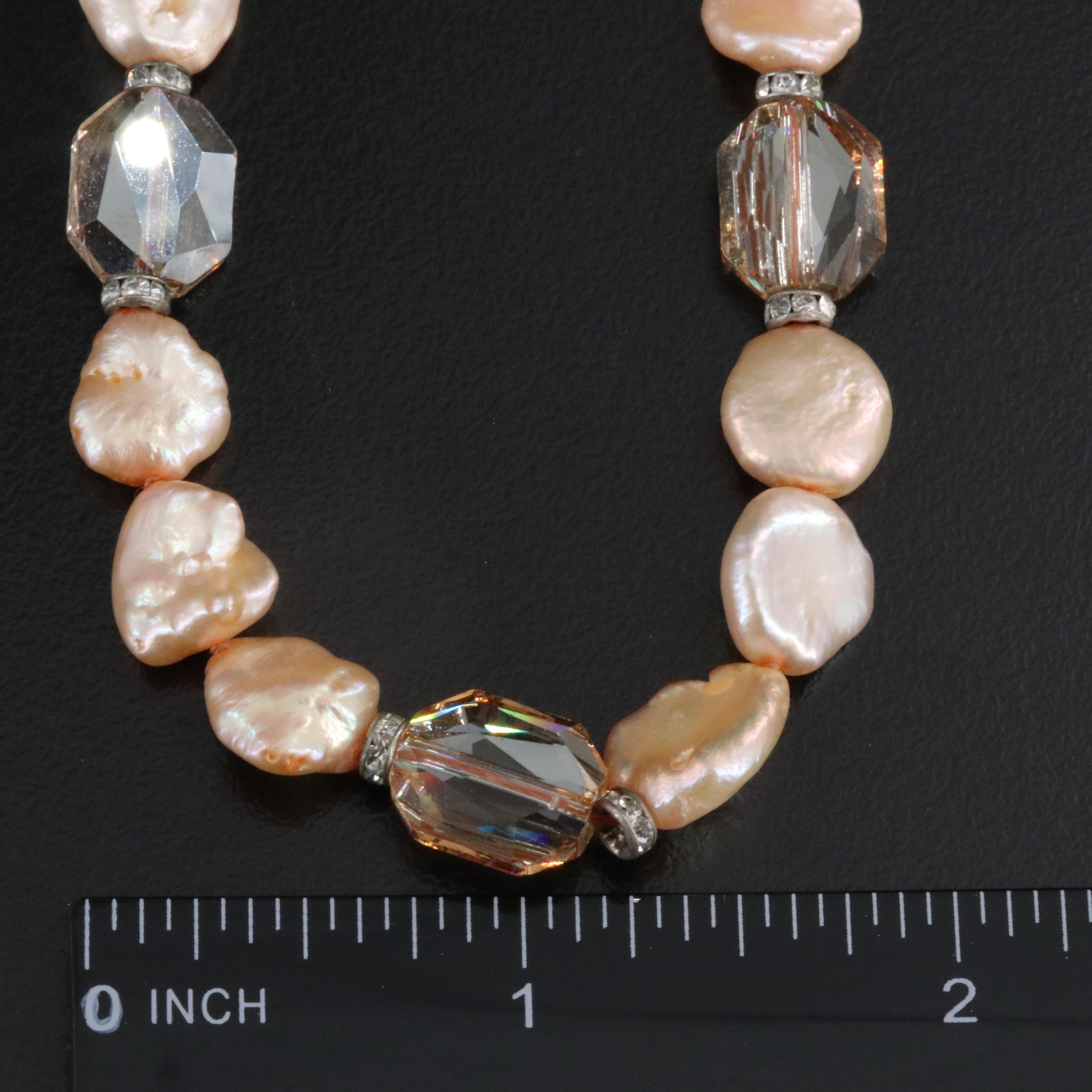 Tapered Eight Strand Abalone Necklace and Sterling Pearl Necklace