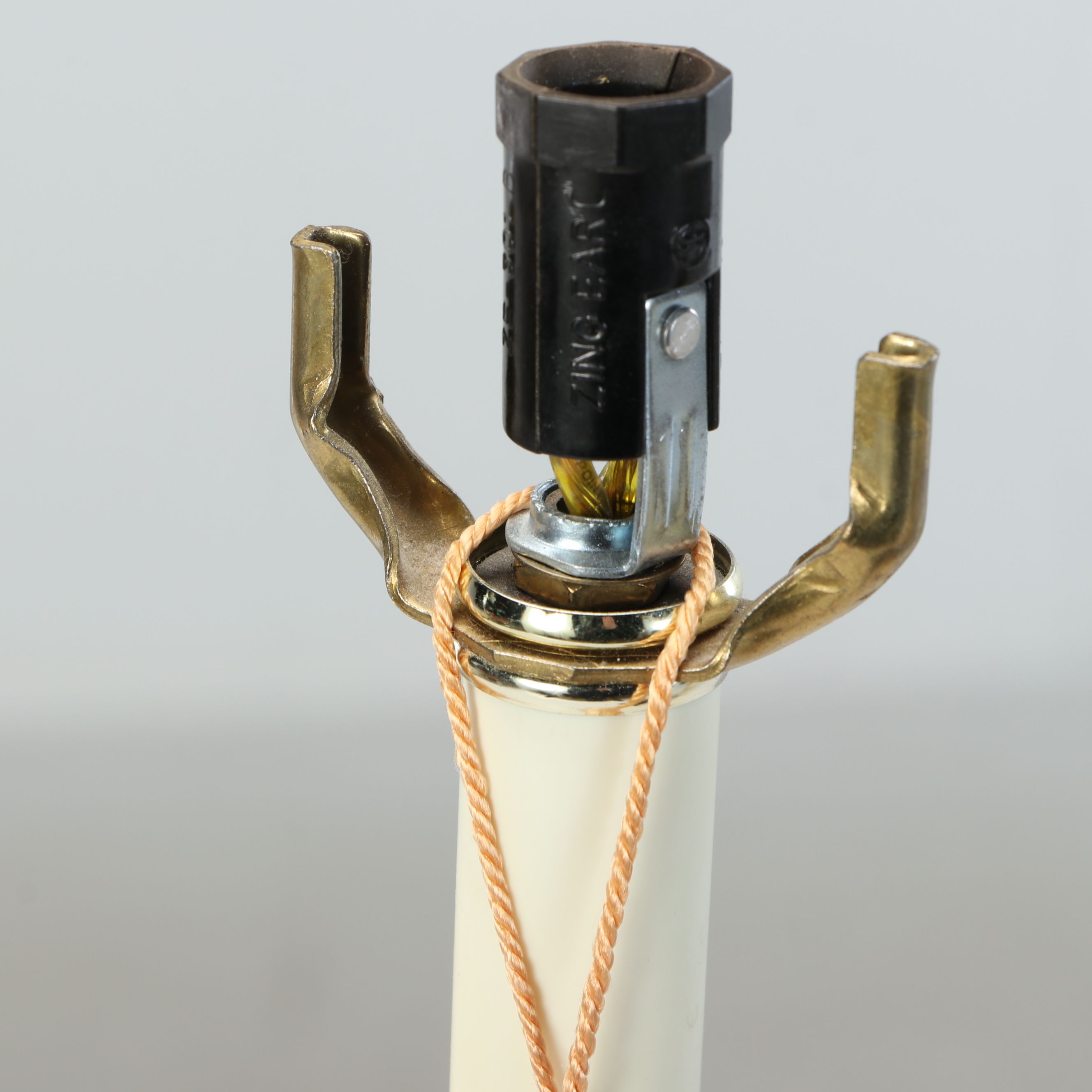 Pair of Regency Style Candlestick Lamps with Tassels