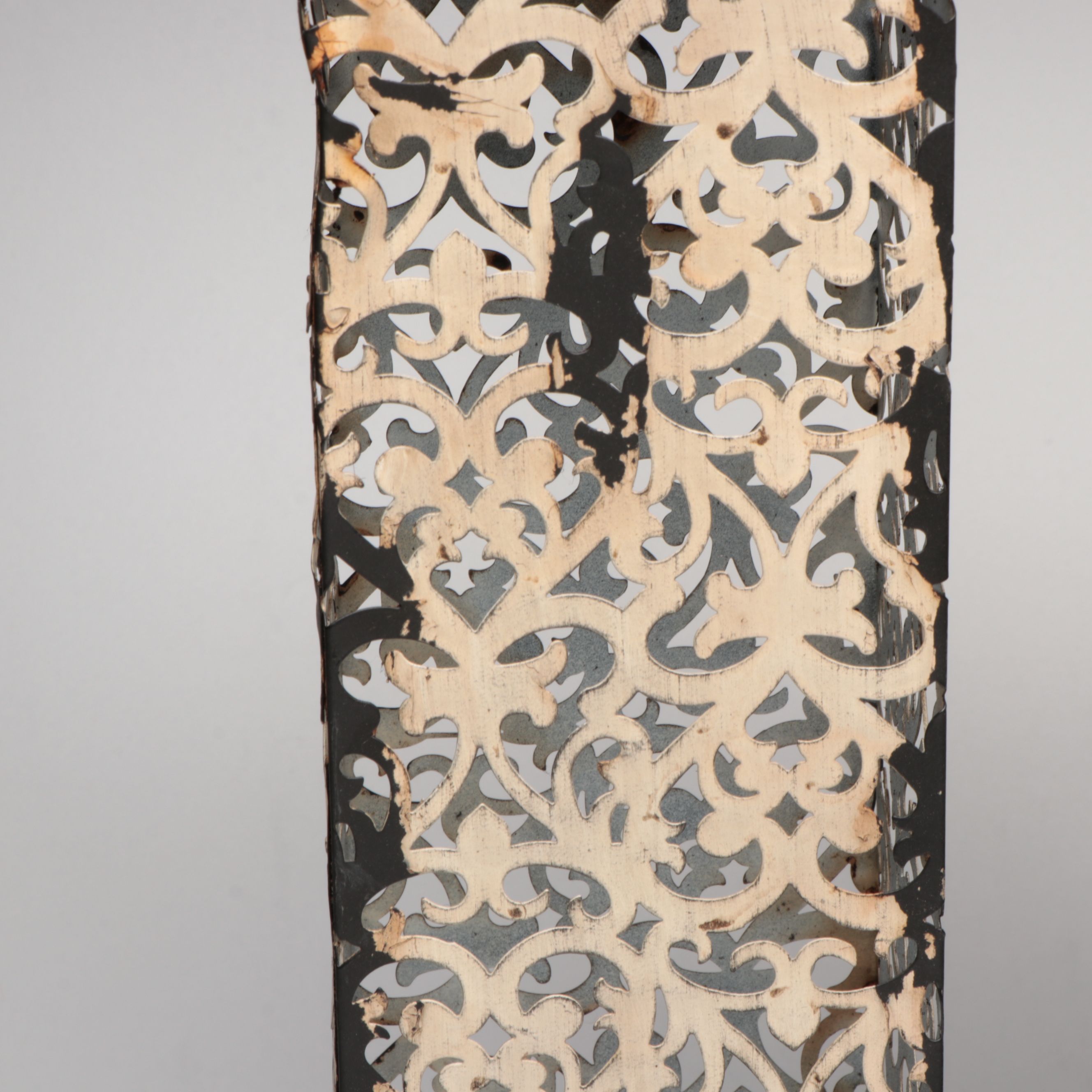 Rustic Metal and Hobnail Glass Candle Holders with Victorian Style Mirrors