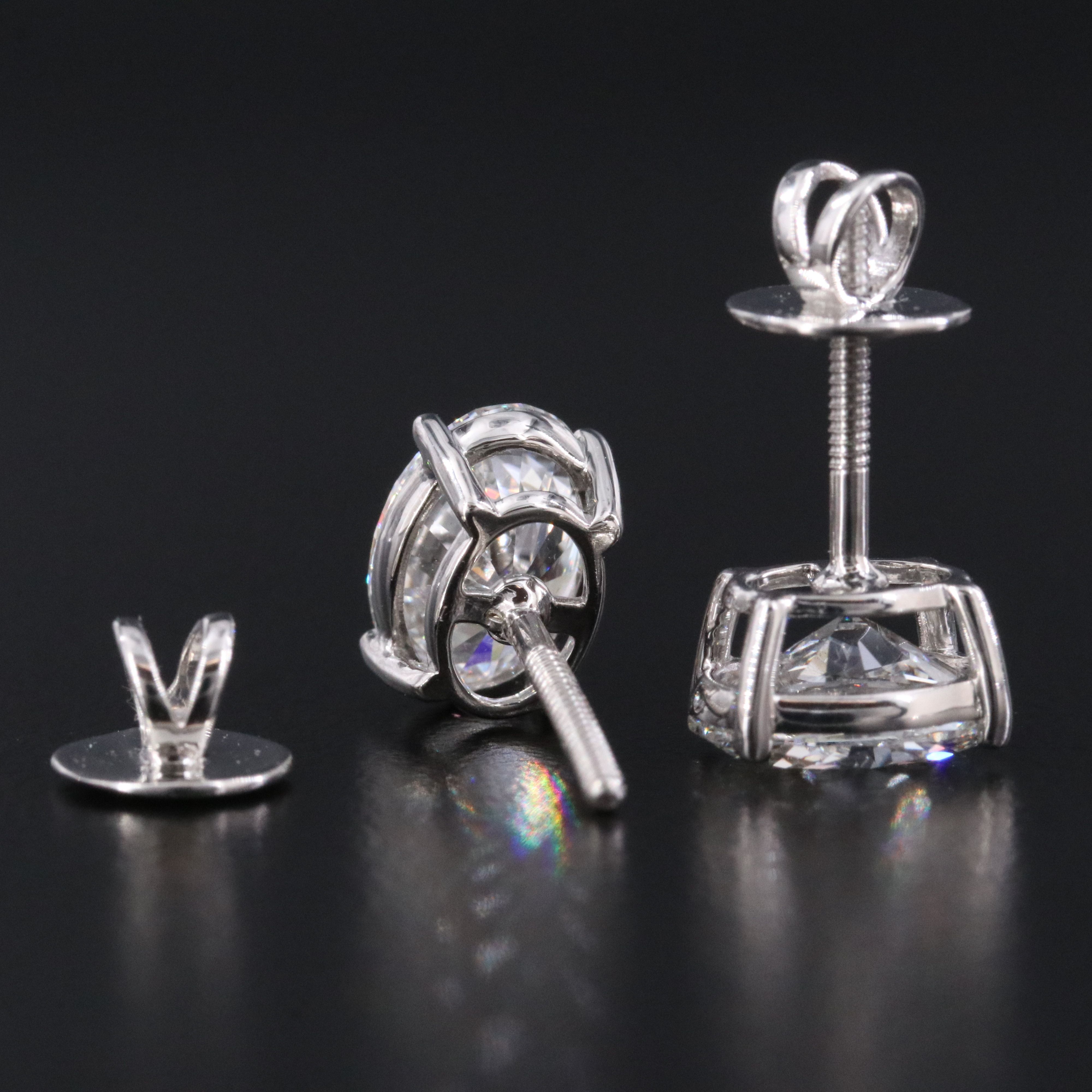 Platinum 3.12 CTW Lab Grown Diamond Solitaire Earrings with IGI Reports