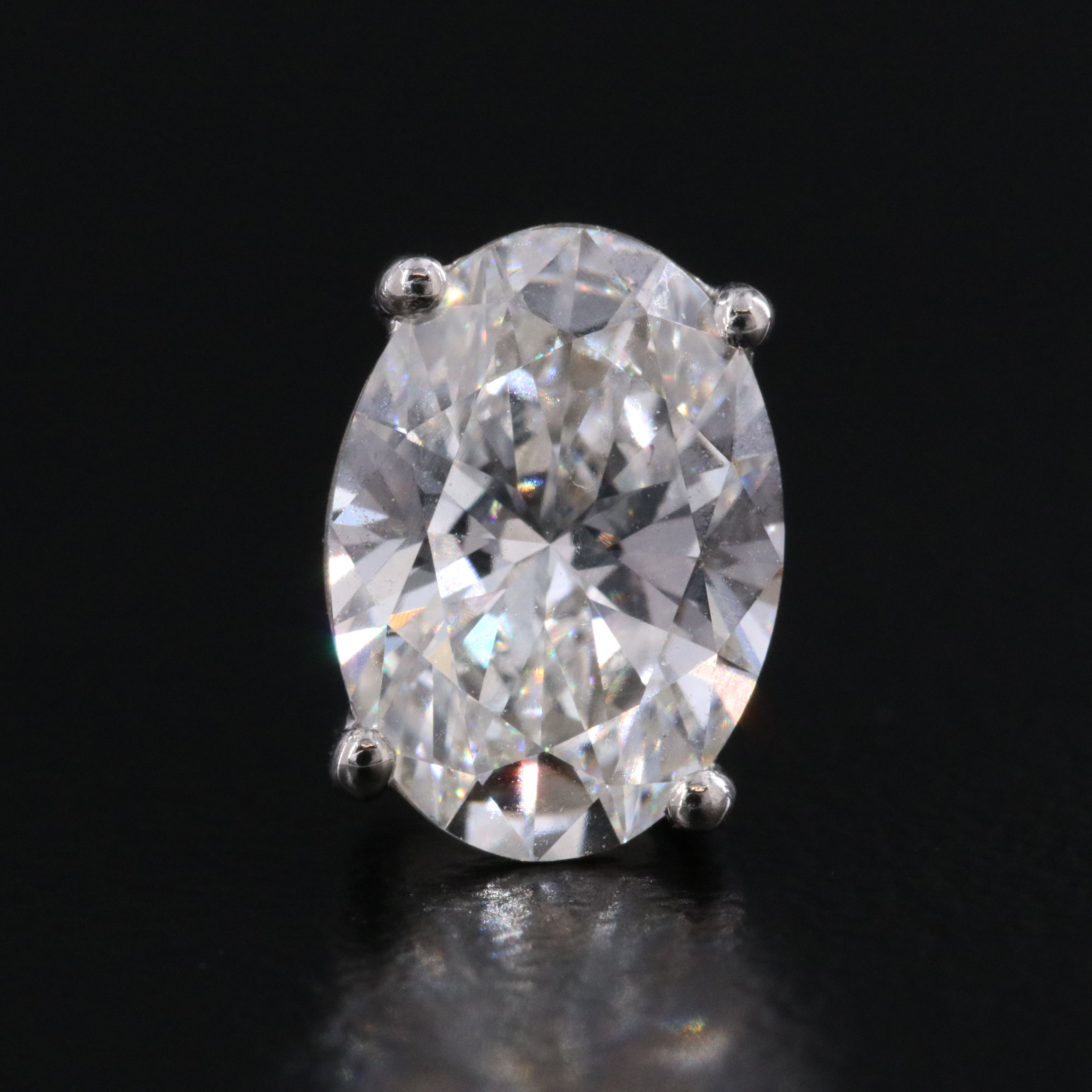 Platinum 3.12 CTW Lab Grown Diamond Solitaire Earrings with IGI Reports