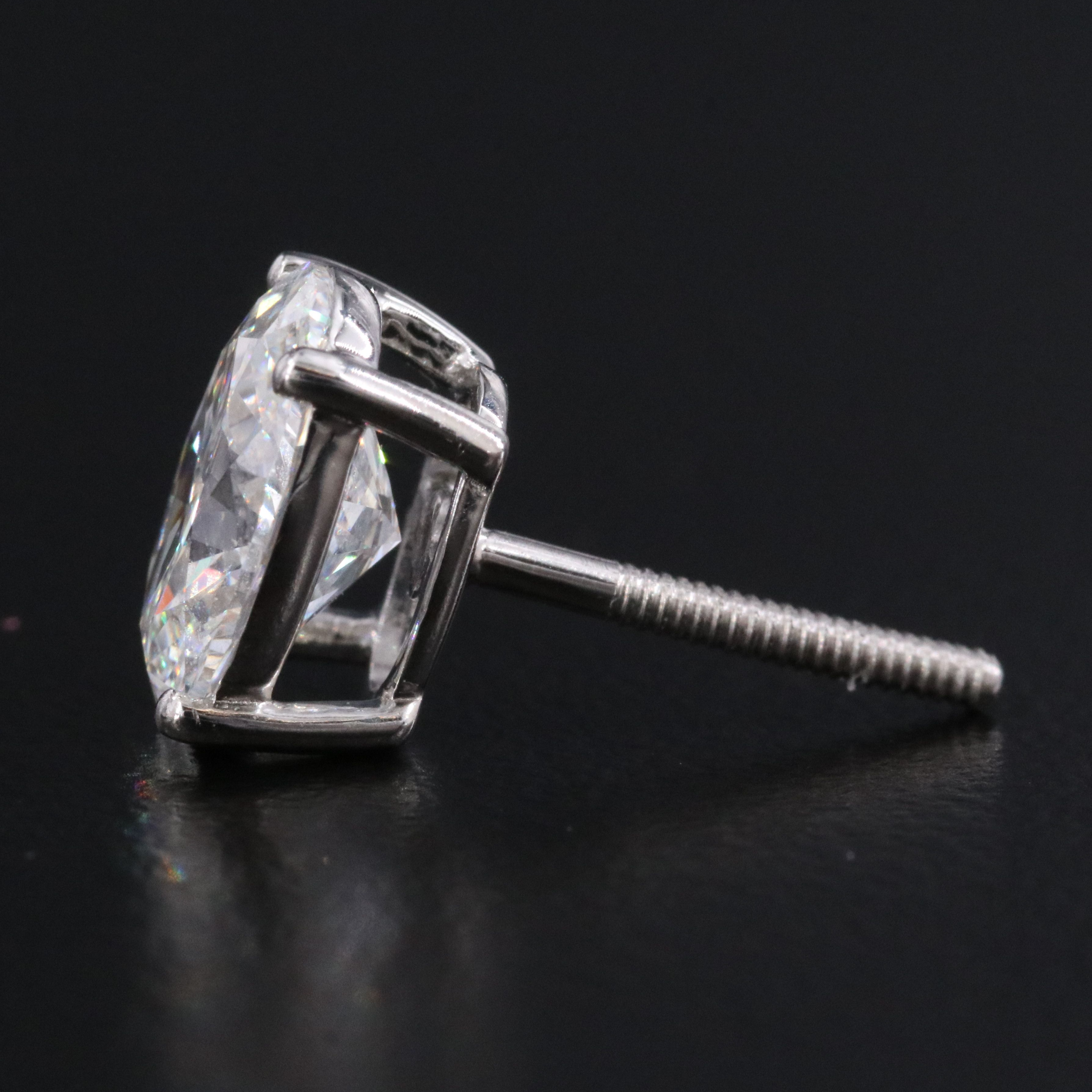 Platinum 3.12 CTW Lab Grown Diamond Solitaire Earrings with IGI Reports