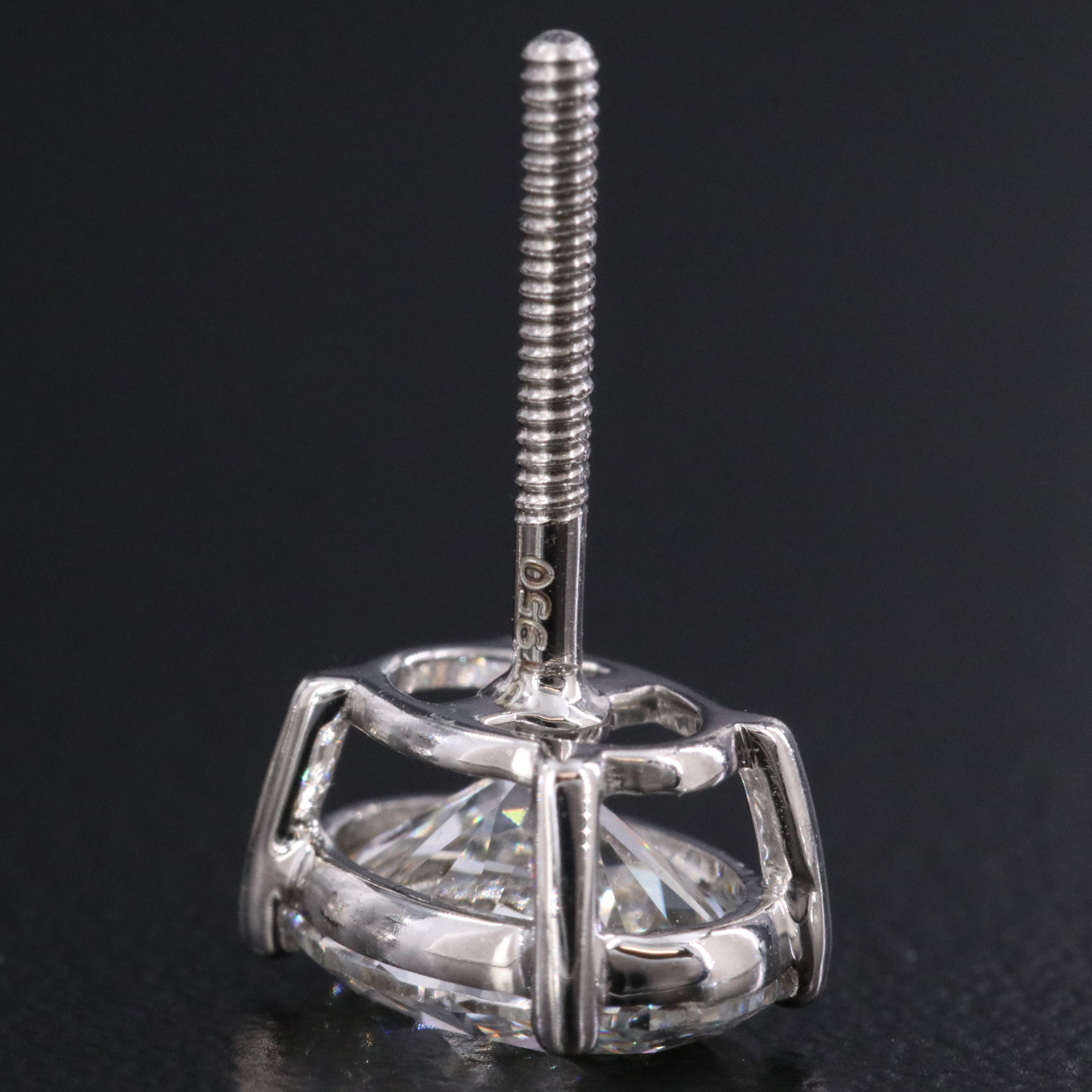 Platinum 3.12 CTW Lab Grown Diamond Solitaire Earrings with IGI Reports