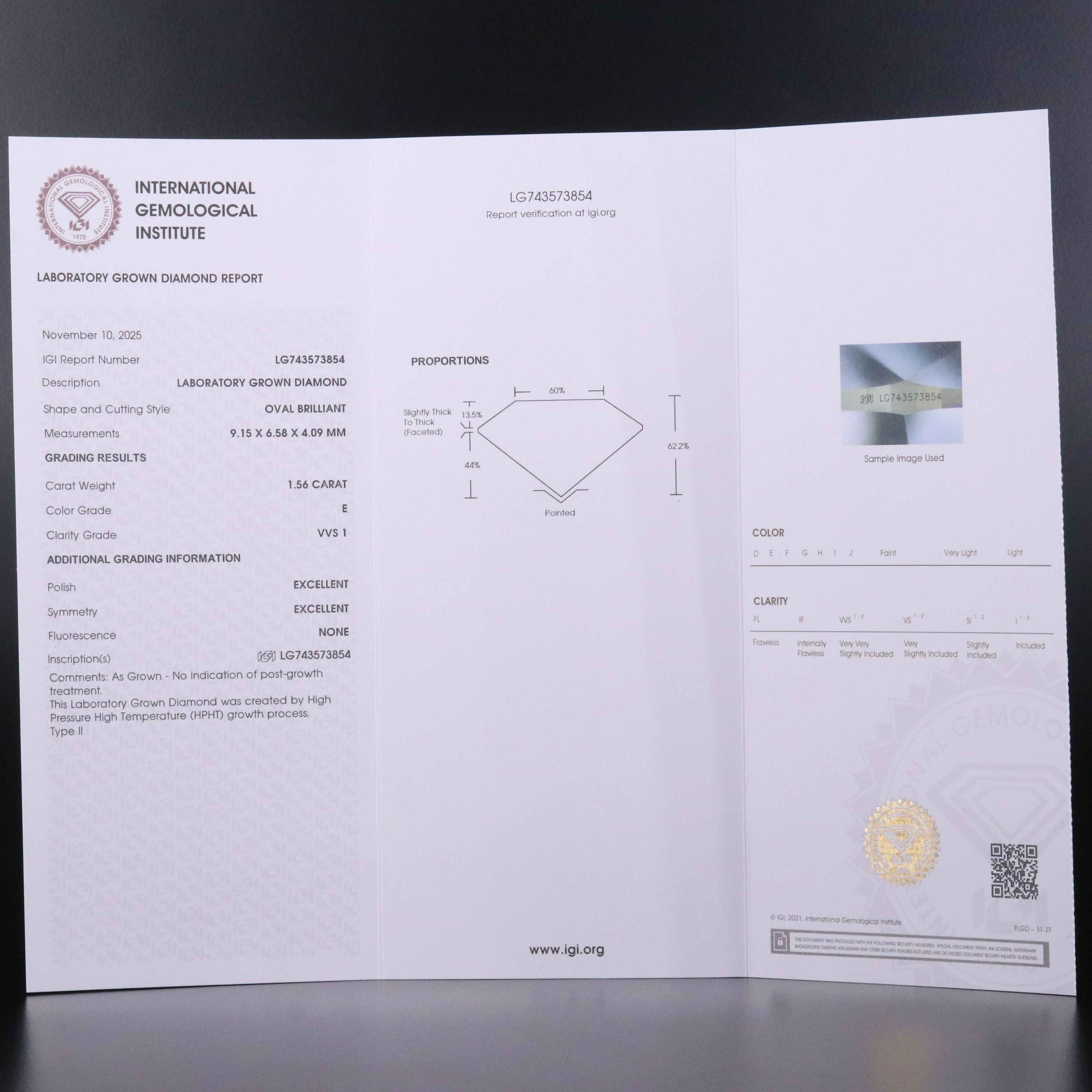 Platinum 3.12 CTW Lab Grown Diamond Solitaire Earrings with IGI Reports