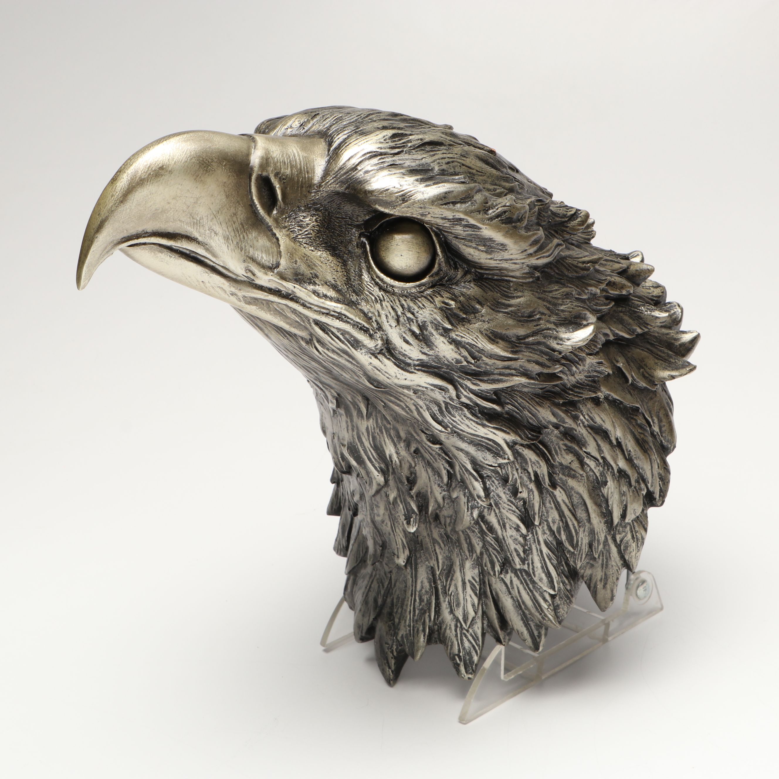 Live Edge Carved Wood Eagle with Other Resin Eagle Wall Mount and Sculpture