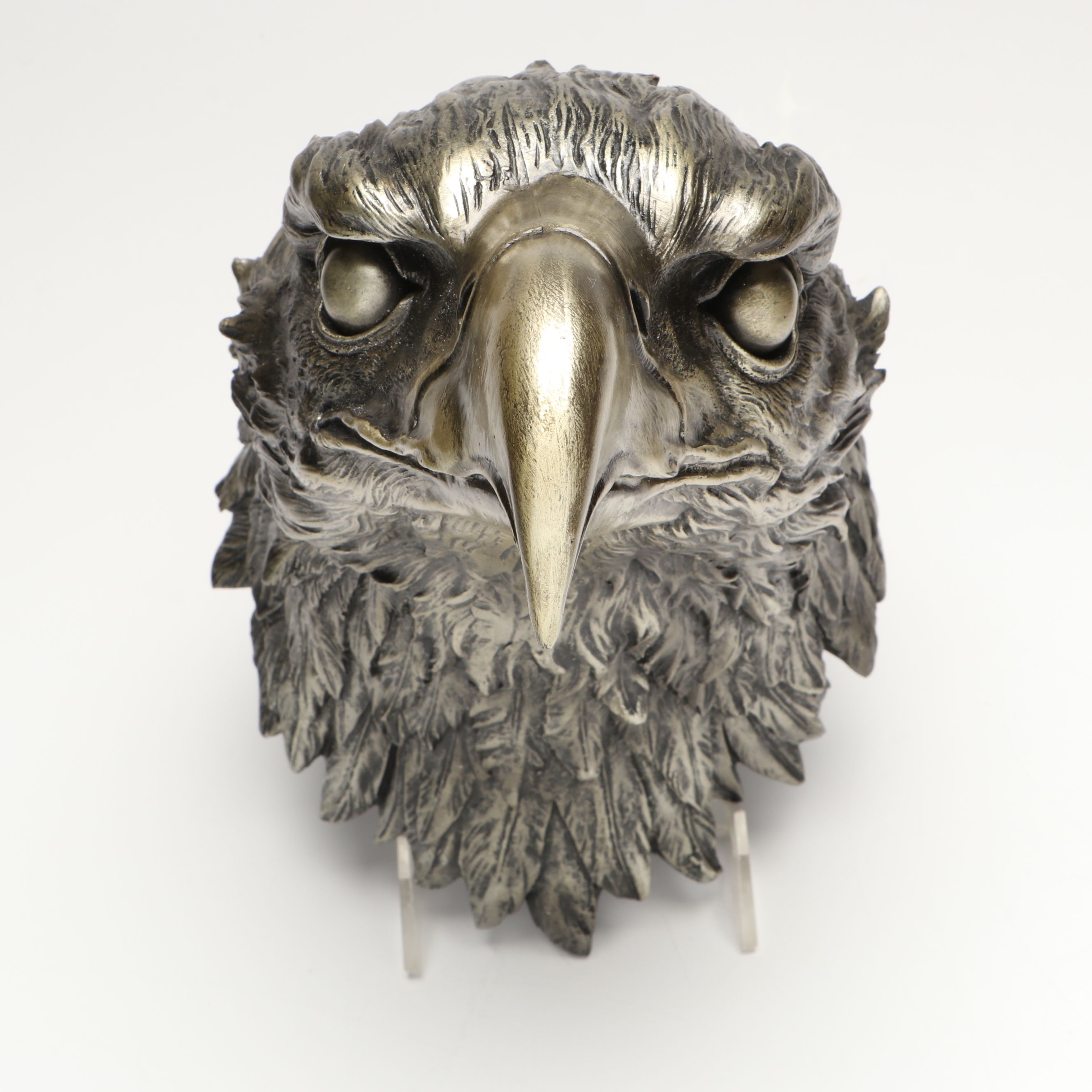 Live Edge Carved Wood Eagle with Other Resin Eagle Wall Mount and Sculpture