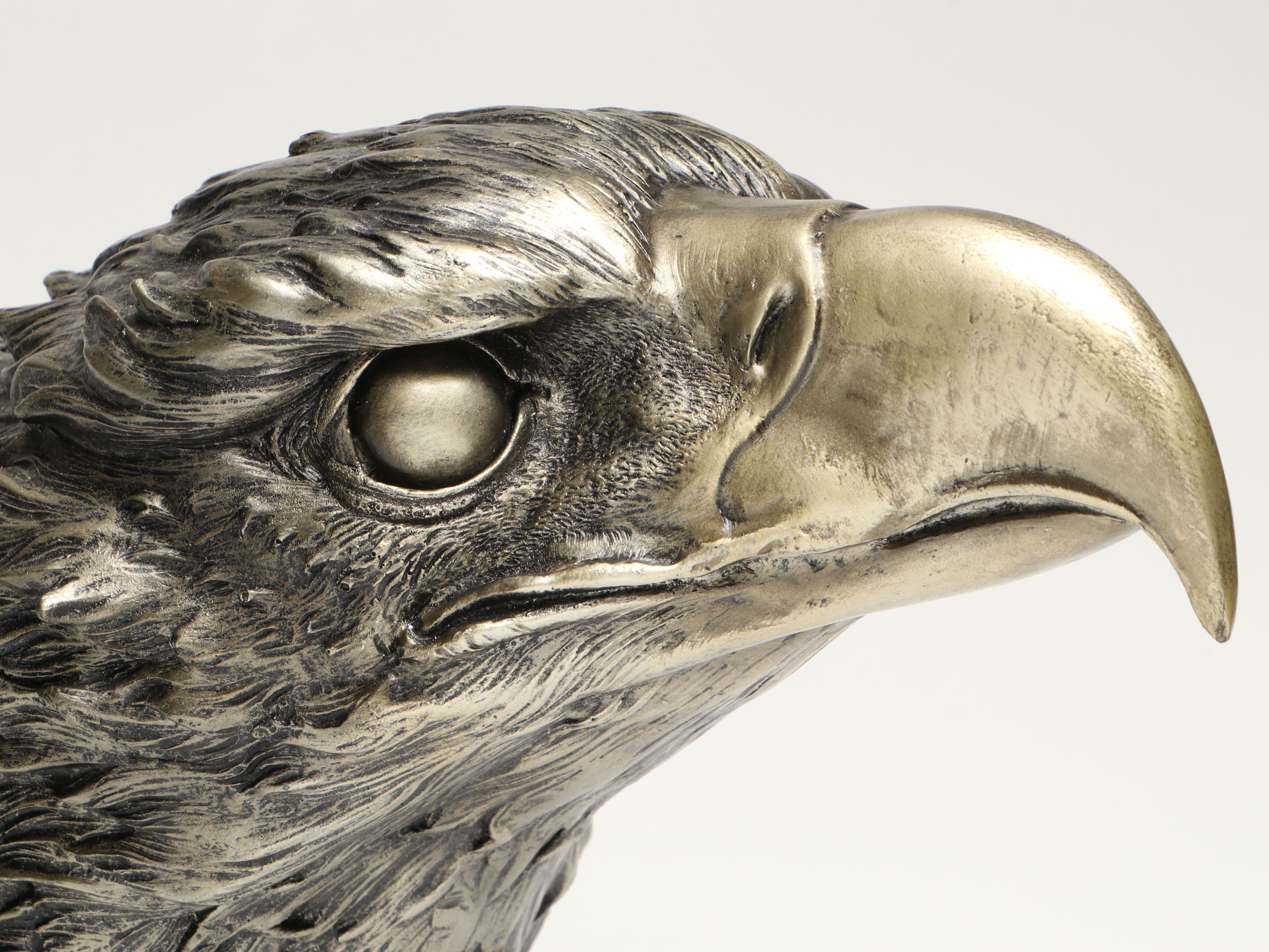 Live Edge Carved Wood Eagle with Other Resin Eagle Wall Mount and Sculpture