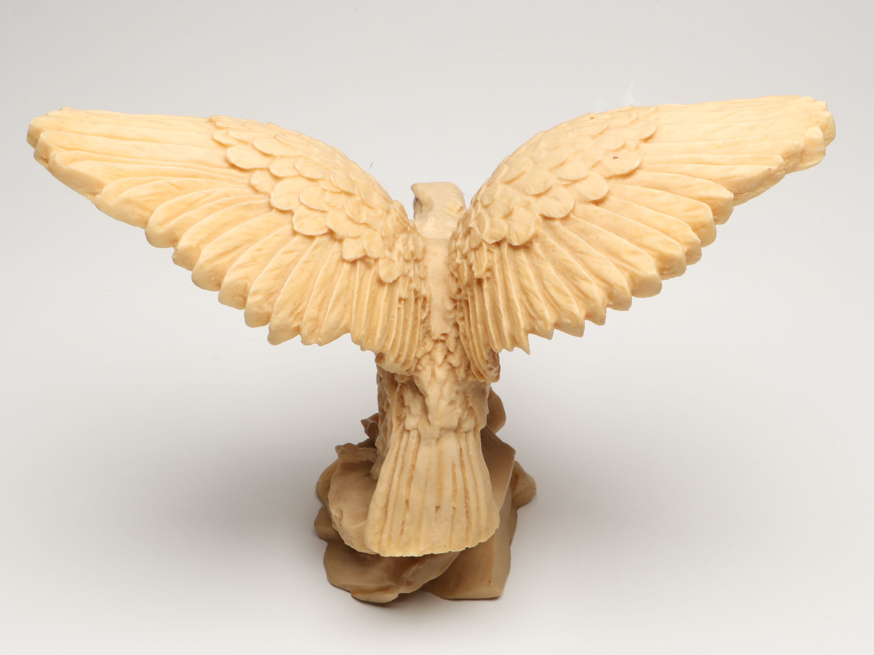 Live Edge Carved Wood Eagle with Other Resin Eagle Wall Mount and Sculpture