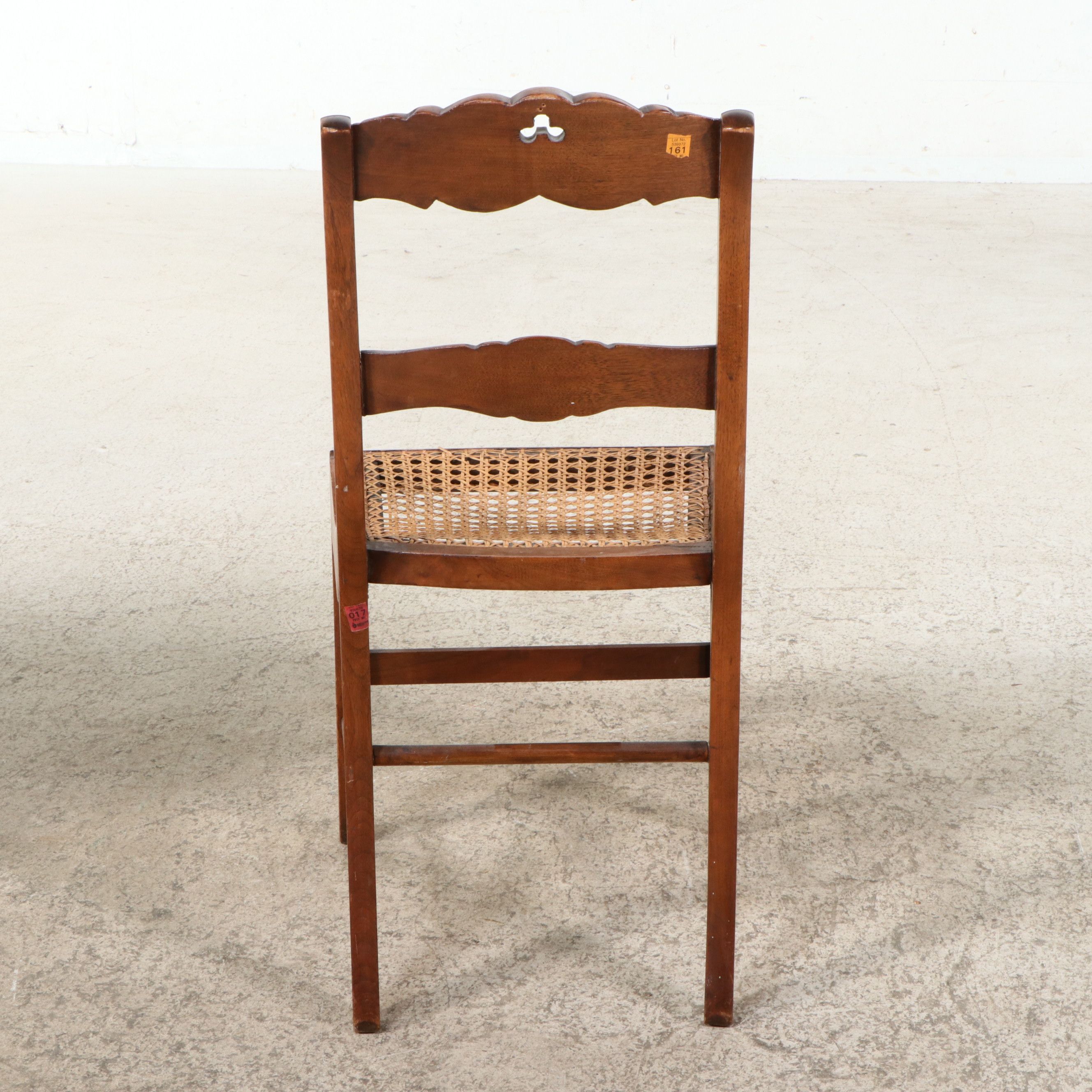 American Victorian Pine Spindle-Leg Desk and Carved Walnut Caned Chair