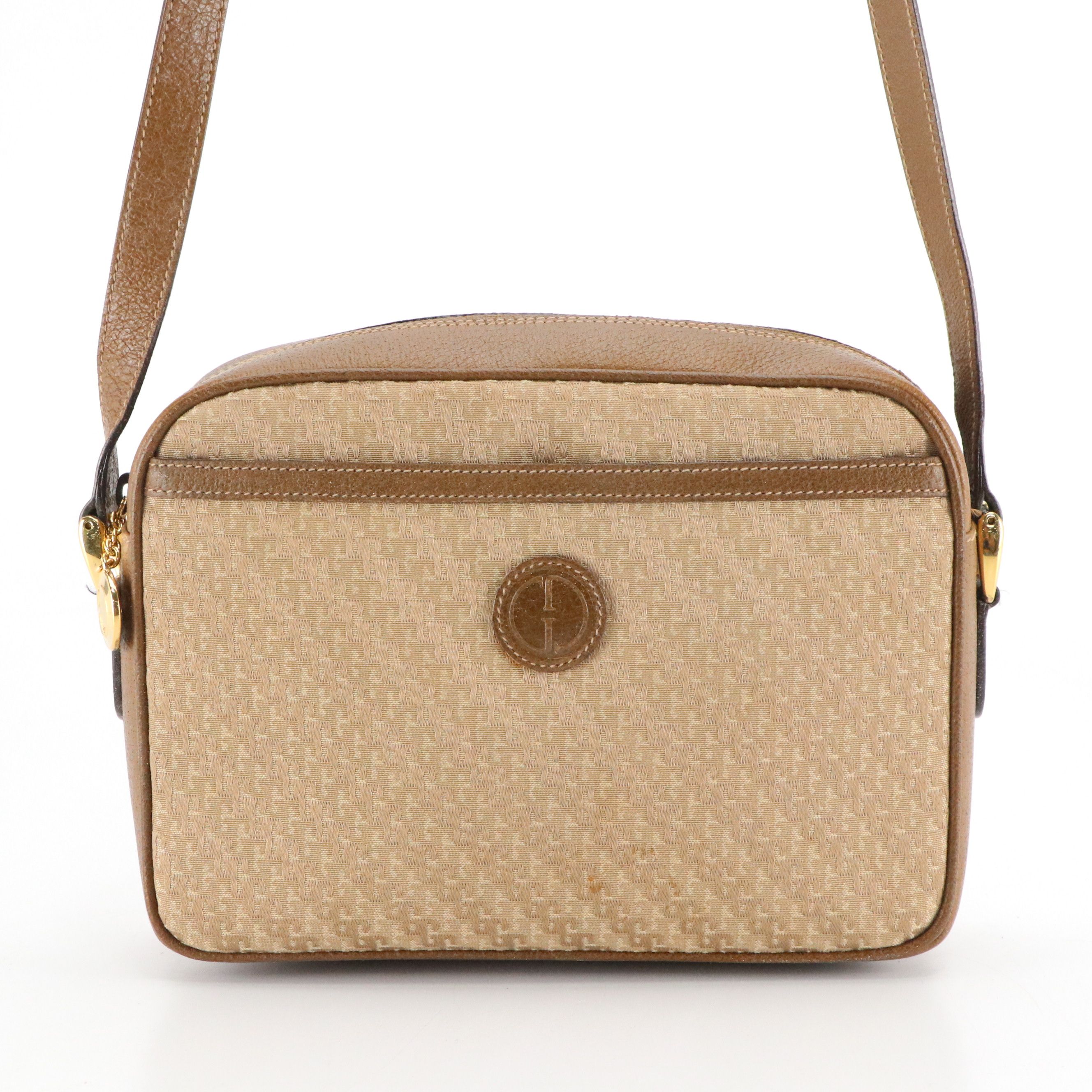 Gucci Brown G Jacquard Canvas and Leather Crossbody Bag