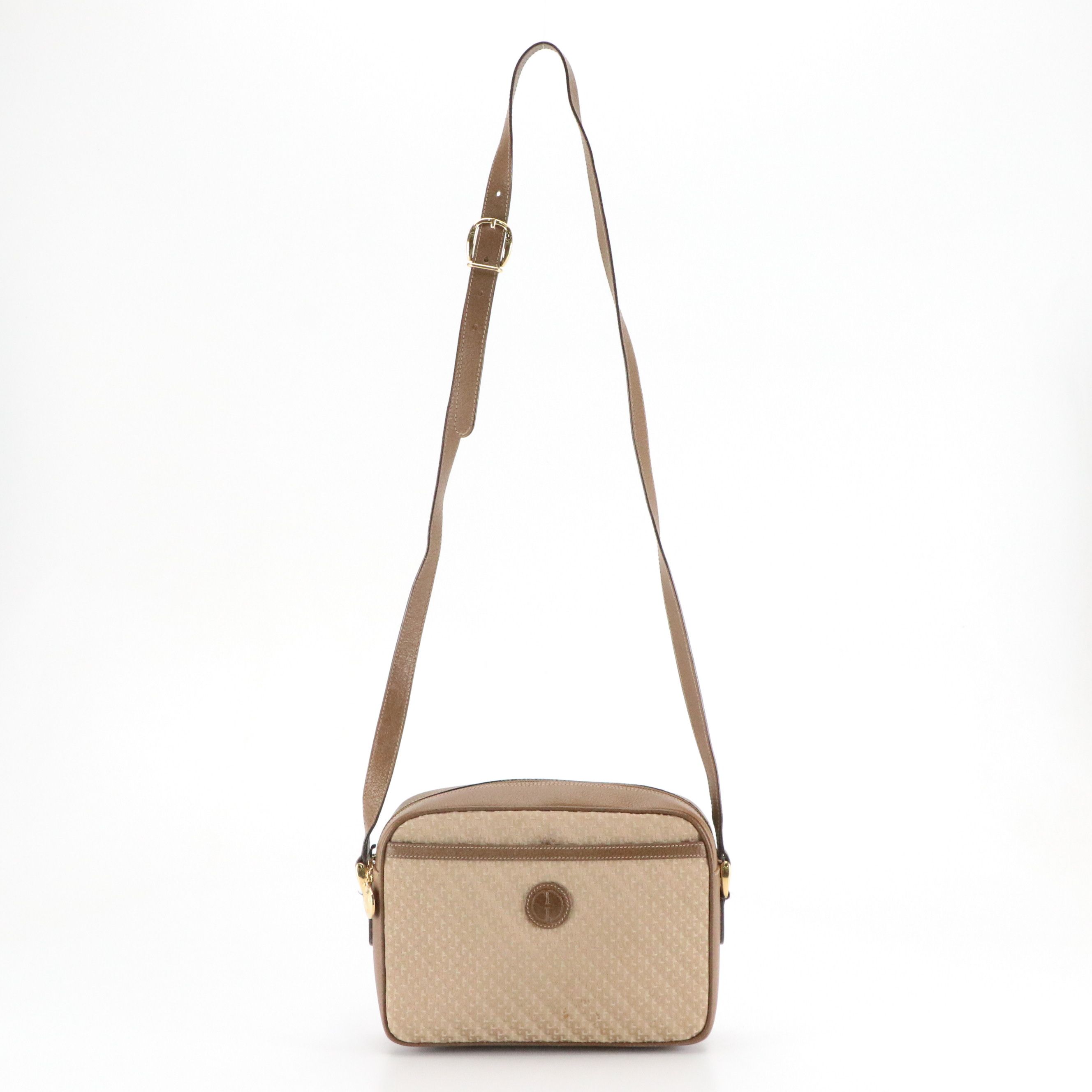 Gucci Brown G Jacquard Canvas and Leather Crossbody Bag