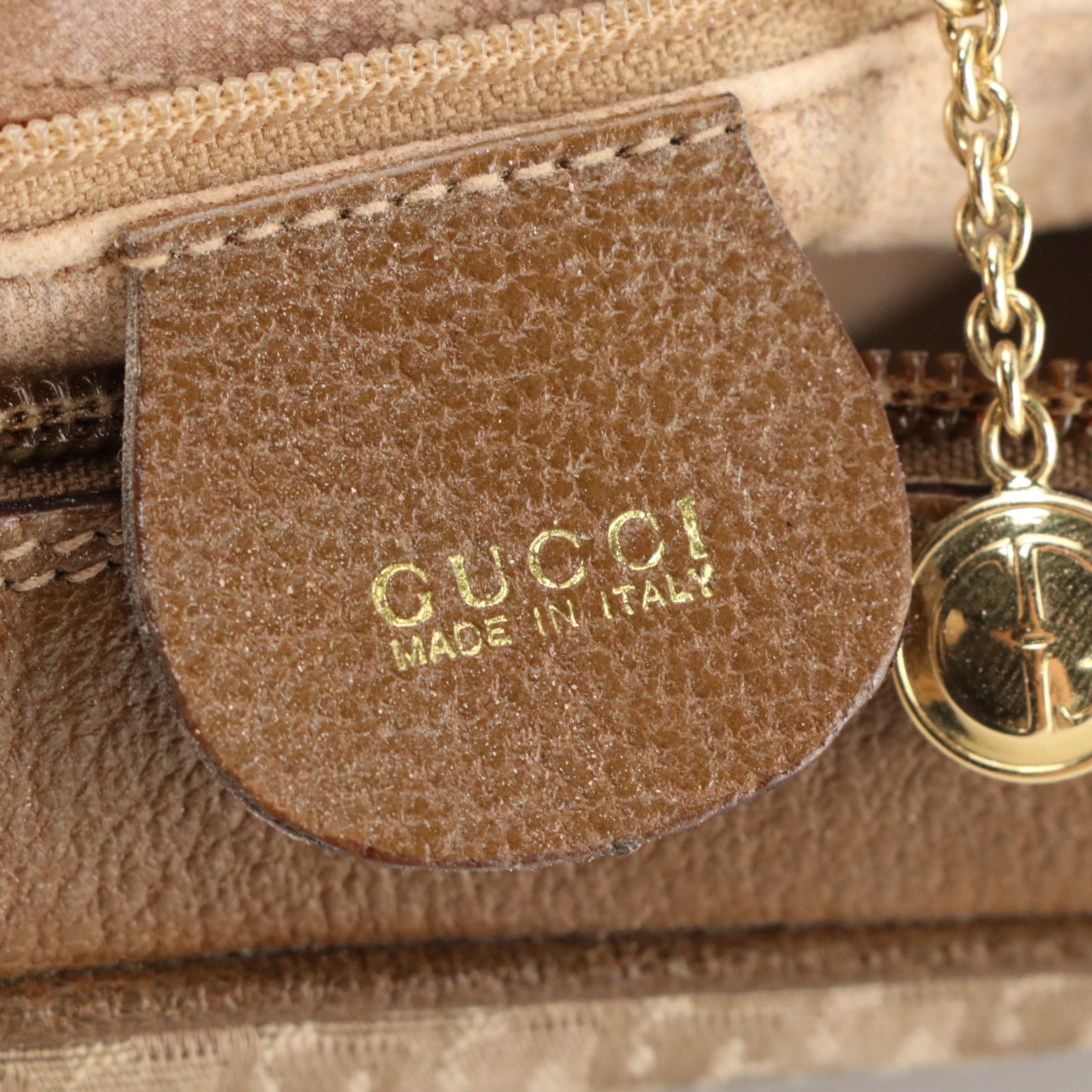 Gucci Brown G Jacquard Canvas and Leather Crossbody Bag