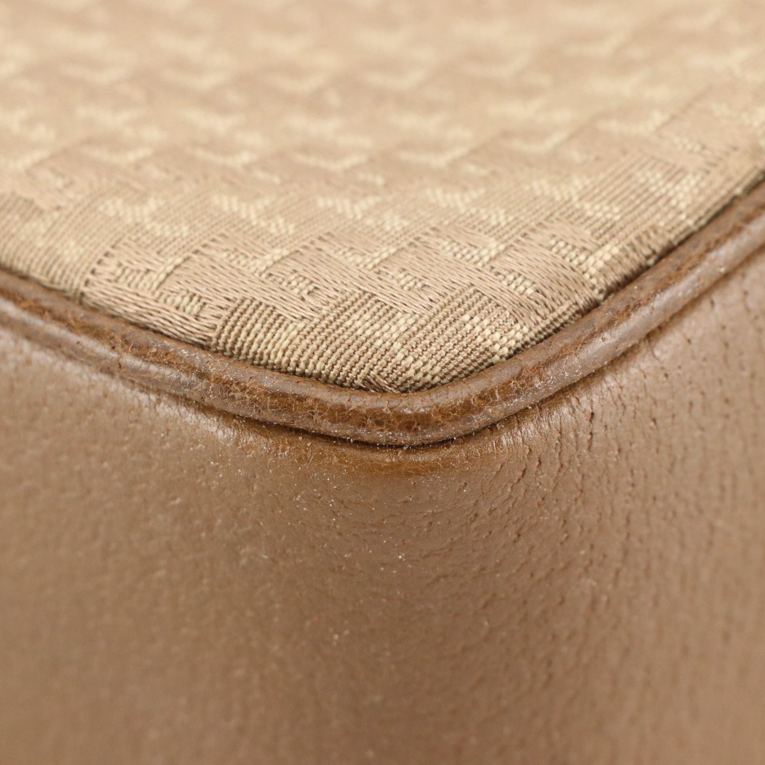 Gucci Brown G Jacquard Canvas and Leather Crossbody Bag