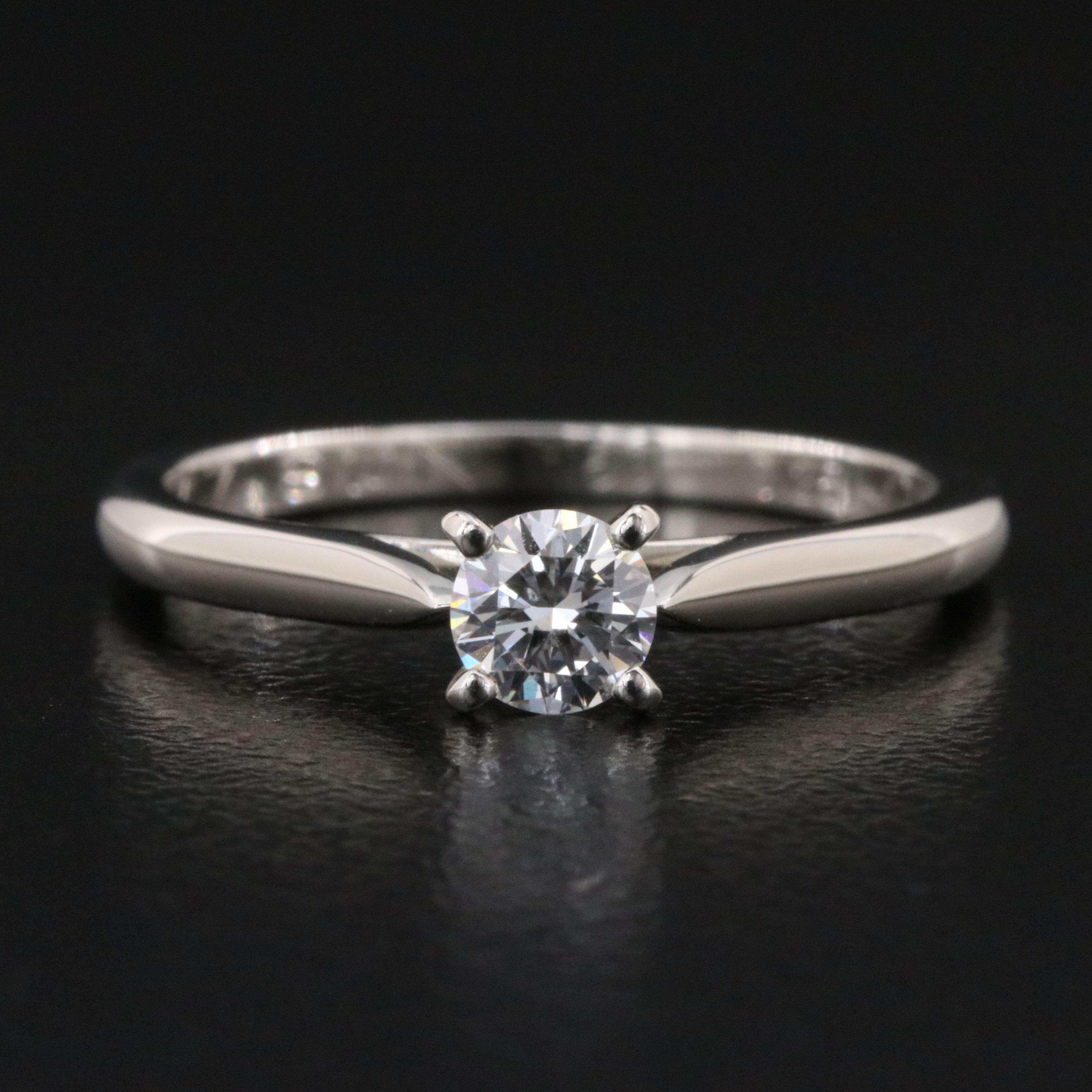 Cartier 1895 Platinum 0.25 CT Diamond Solitaire Ring with COA and GIA Report