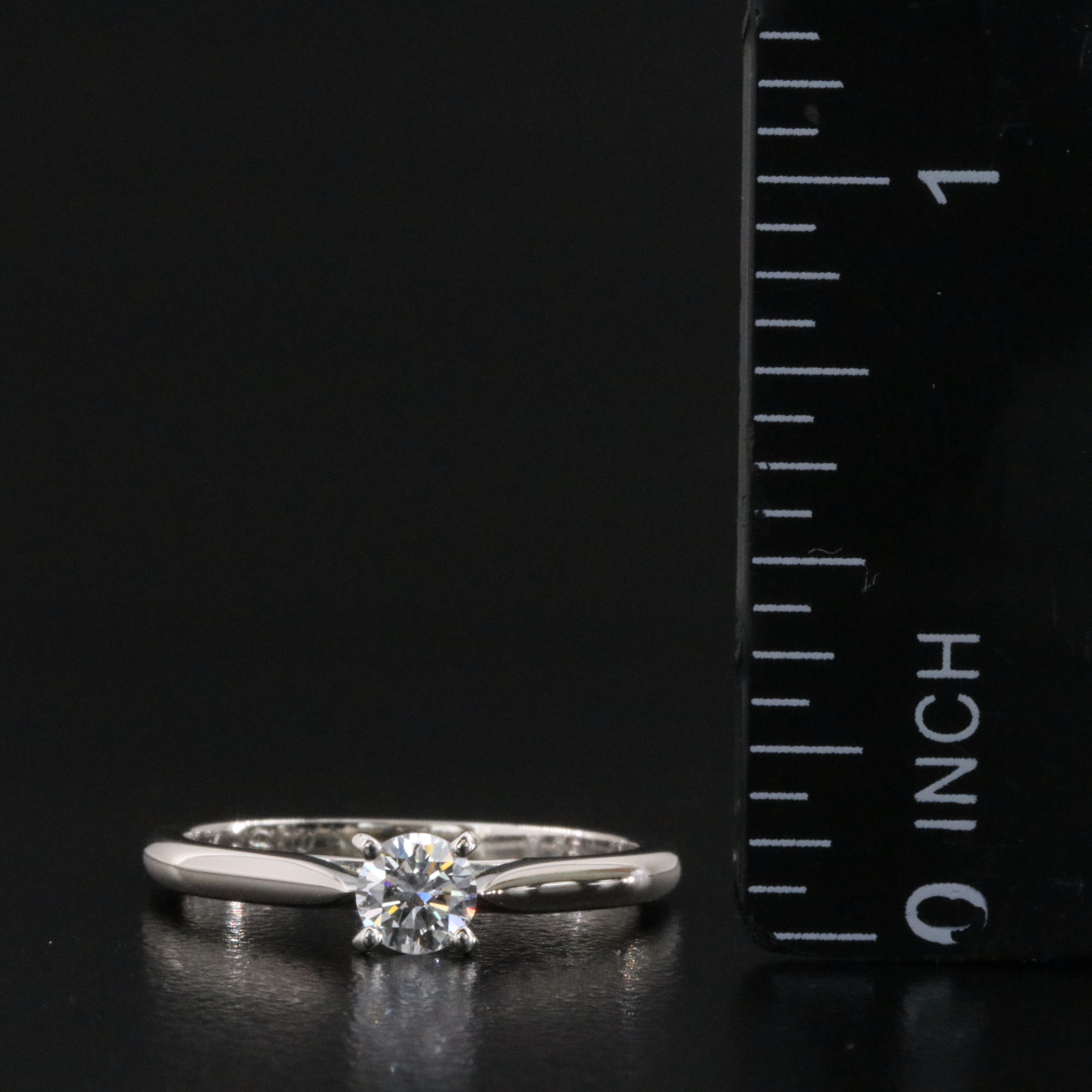 Cartier 1895 Platinum 0.25 CT Diamond Solitaire Ring with COA and GIA Report