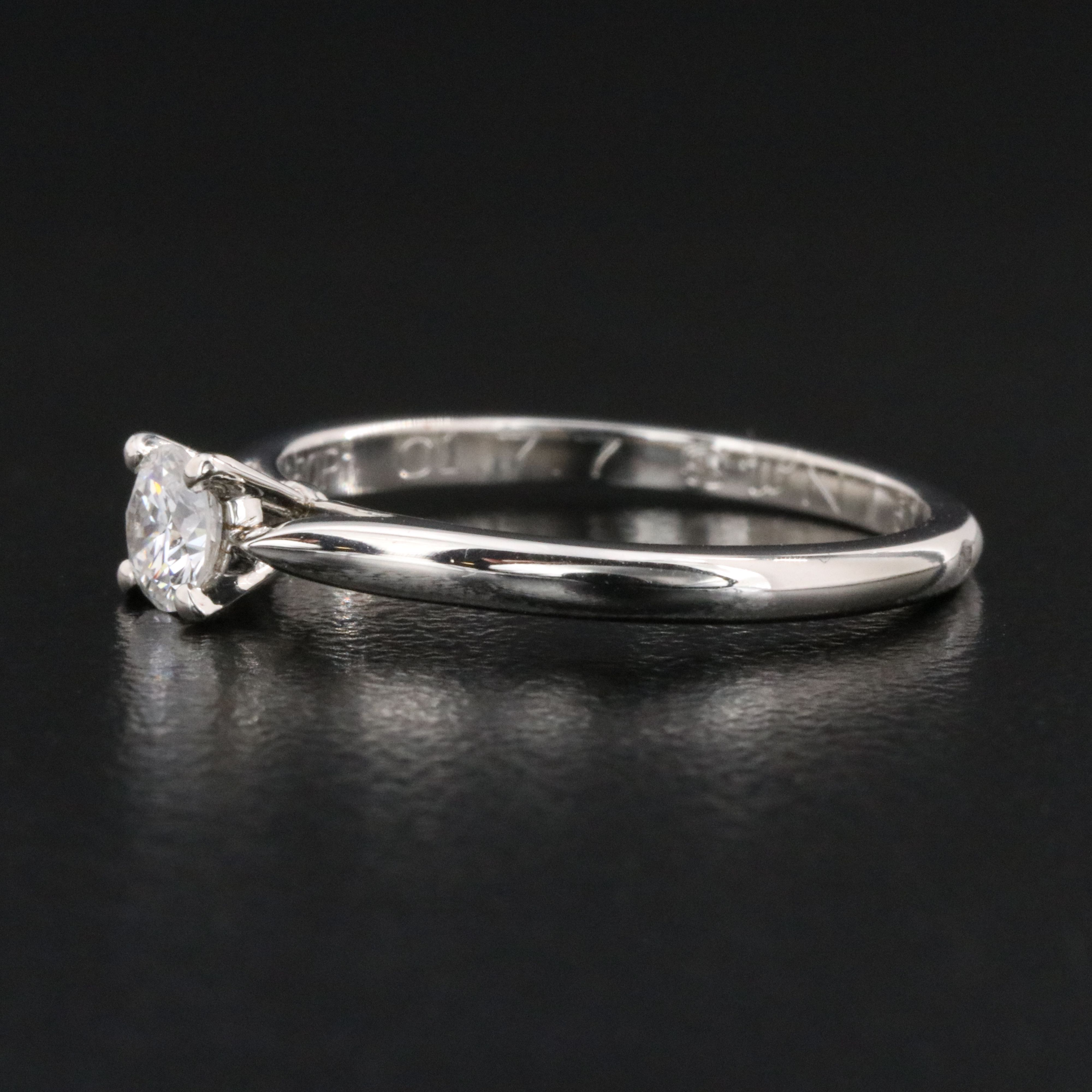 Cartier 1895 Platinum 0.25 CT Diamond Solitaire Ring with COA and GIA Report
