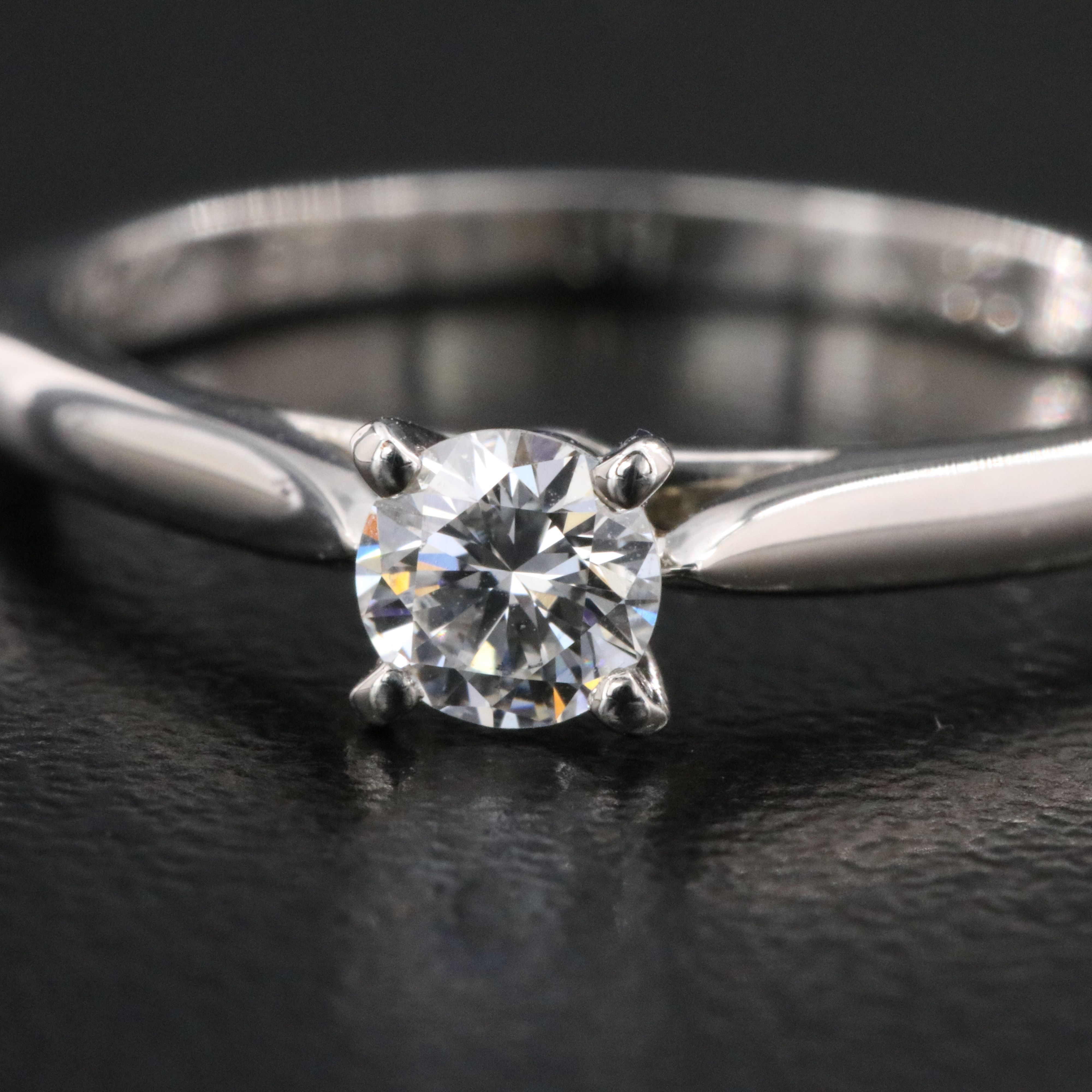Cartier 1895 Platinum 0.25 CT Diamond Solitaire Ring with COA and GIA Report