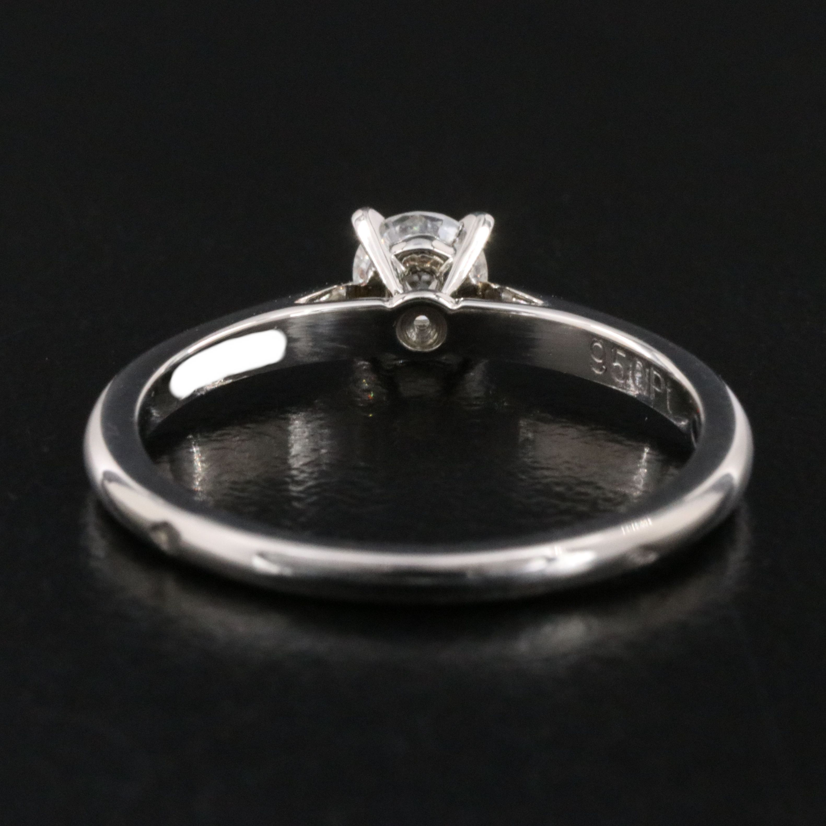 Cartier 1895 Platinum 0.25 CT Diamond Solitaire Ring with COA and GIA Report