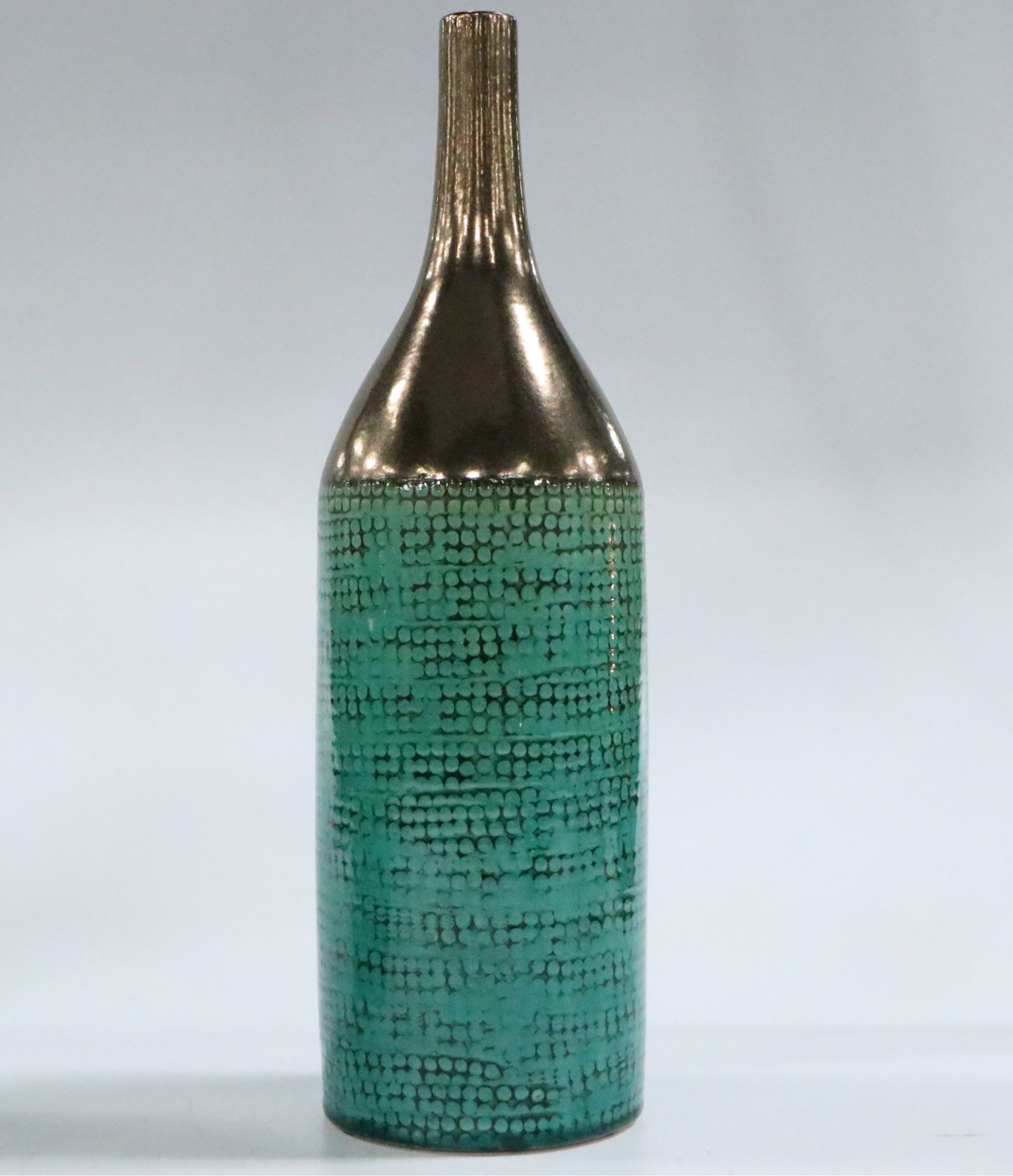 Contemporary Bottle-Shaped Metallic Glaze Ceramic Vases